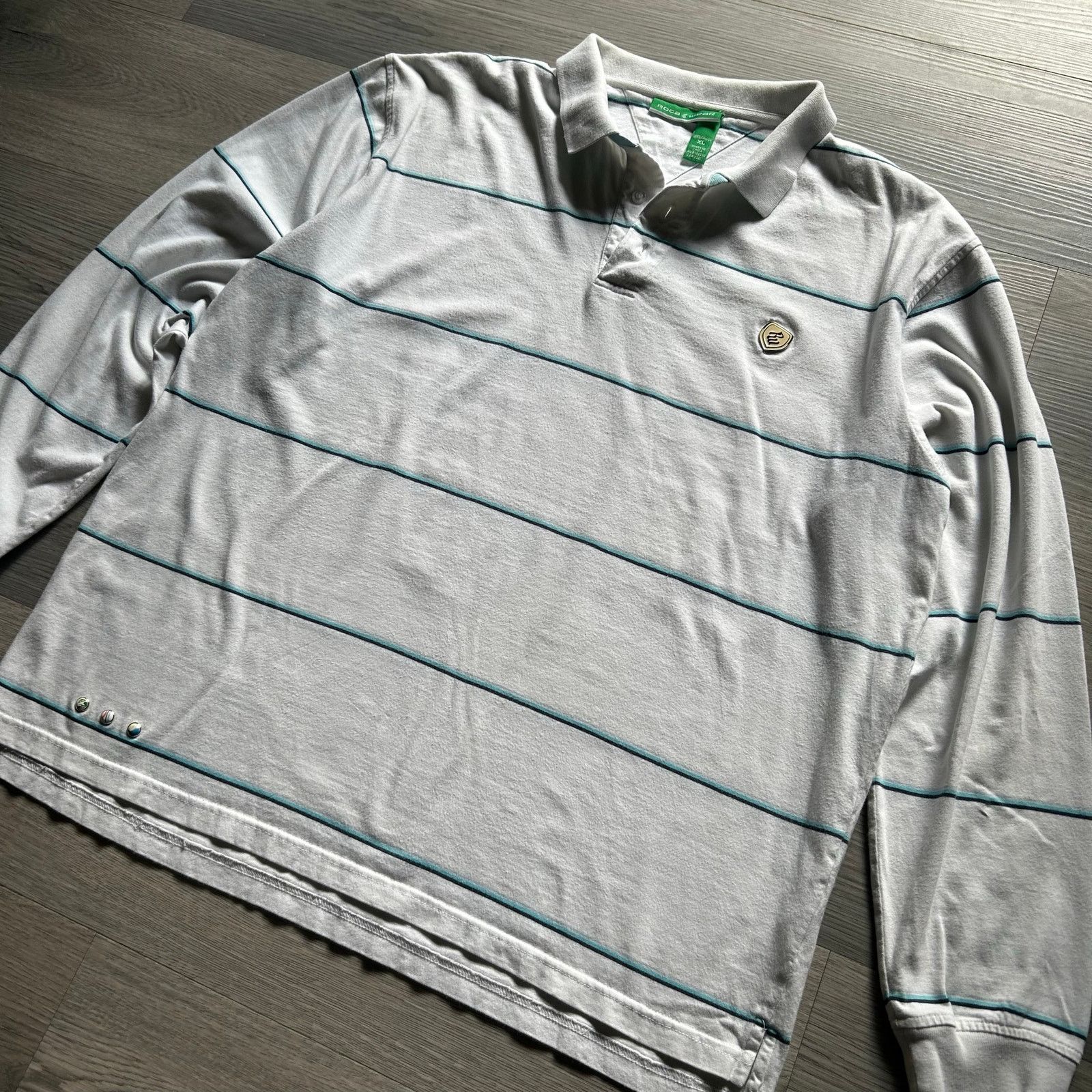 Rocawear Vintage y2k Rocawear Striped Long Sleeve Polo rugby Shirt Size US XL / EU 56 / 4 - 4 Thumbnail