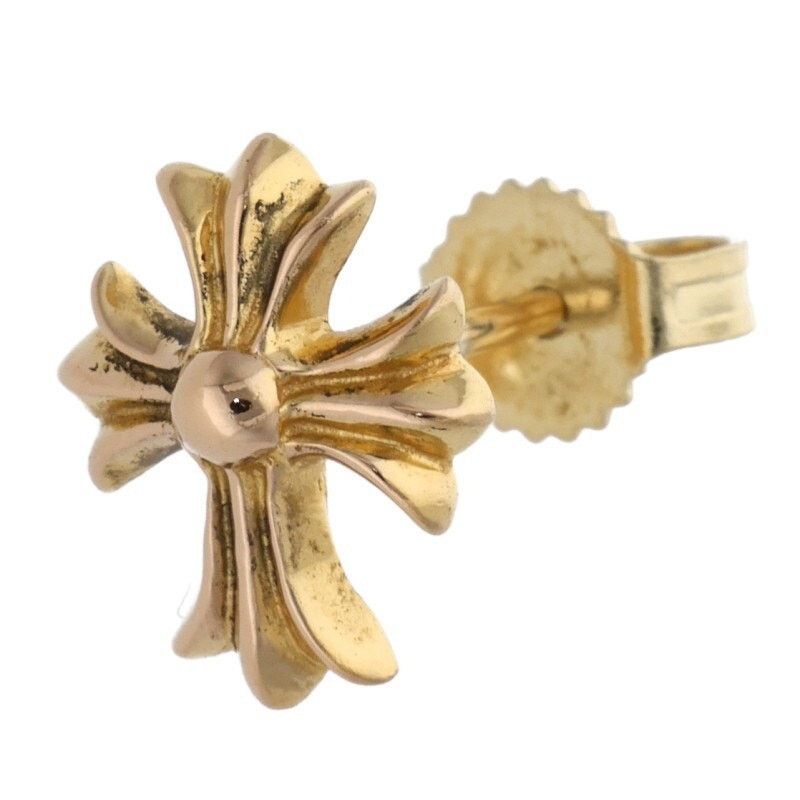 Chrome Hearts 22K Gold Cross Stud Earring