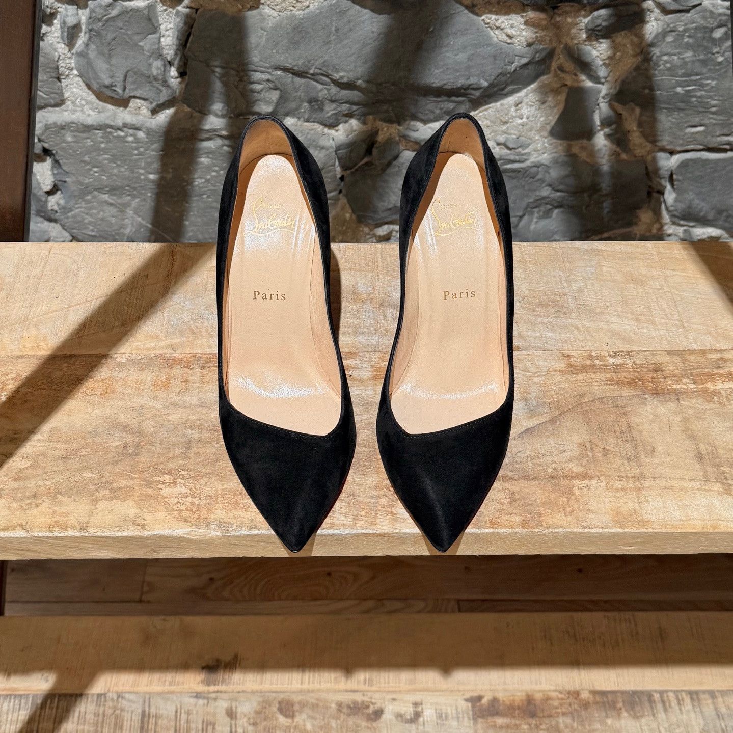 Christian Louboutin Christian Louboutin Black Suede Corneille 100 Pumps Size US 8 / IT 38 - 3 Thumbnail