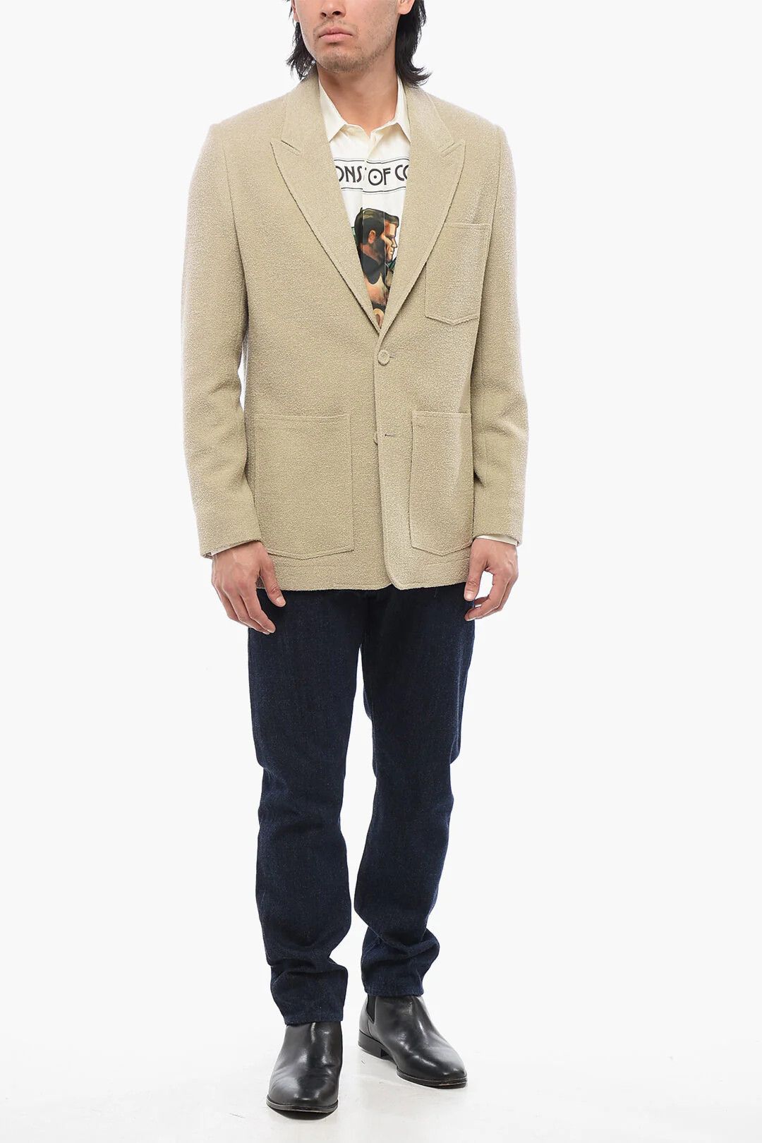 Dior og1mm0326 Bouclé Wool-Blend Blazer in Beige Size US M / EU 48-50 / 2 - 4 Thumbnail