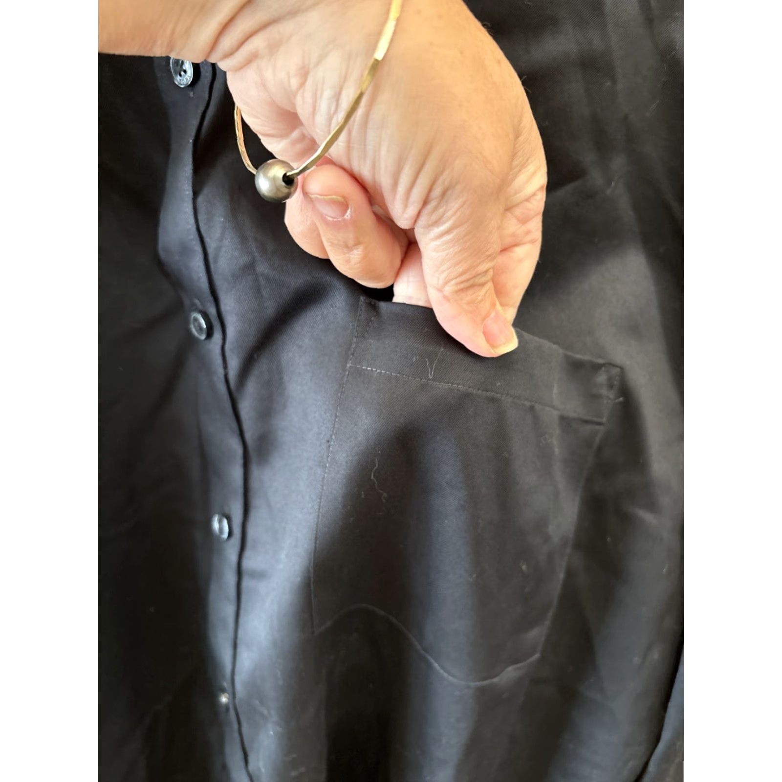 Michael Kors Dress Shirt Black Non Iron Button-Down Long Sleeve Cotton 17  32/33 Mens