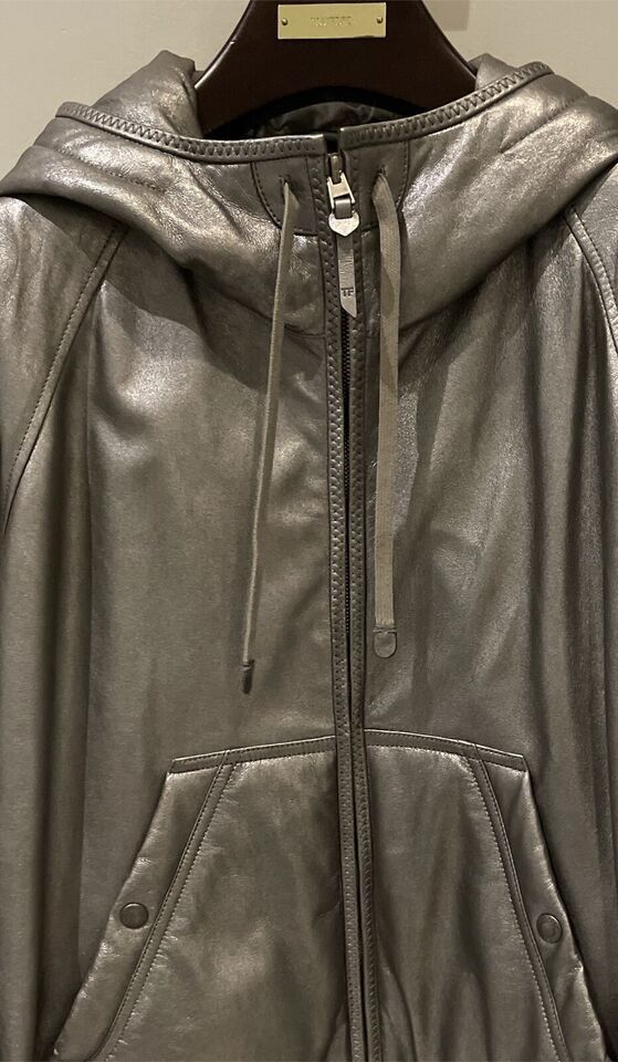 Tom Ford o1w1db11023 Leather Hoodie in Silver Size US L / EU 52-54 / 3 - 3 Thumbnail