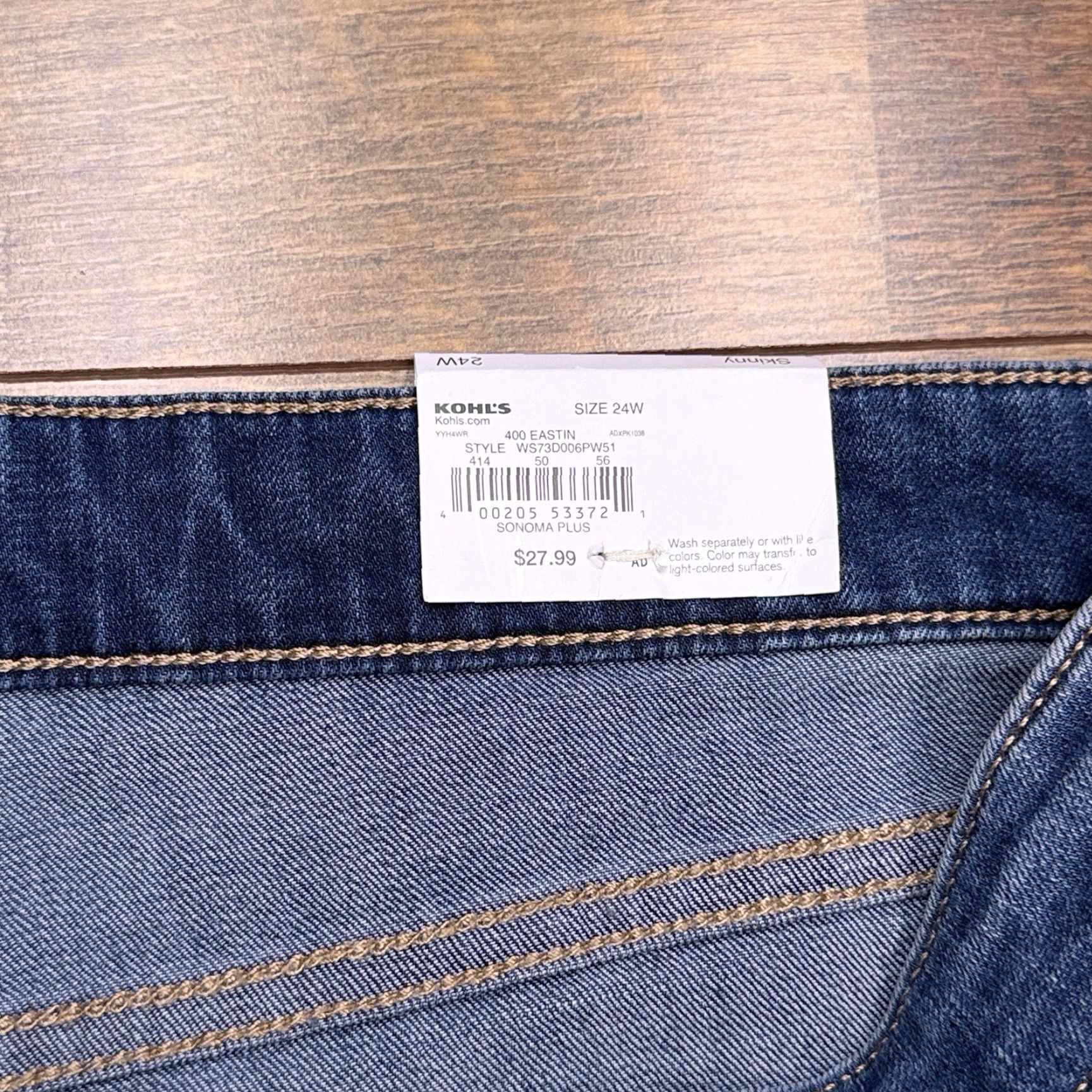 Vintage Sonoma Jeans Womens 24W Everyday High Rise Stretch Skinny Nre Size 42" / US 20 - 5 Thumbnail