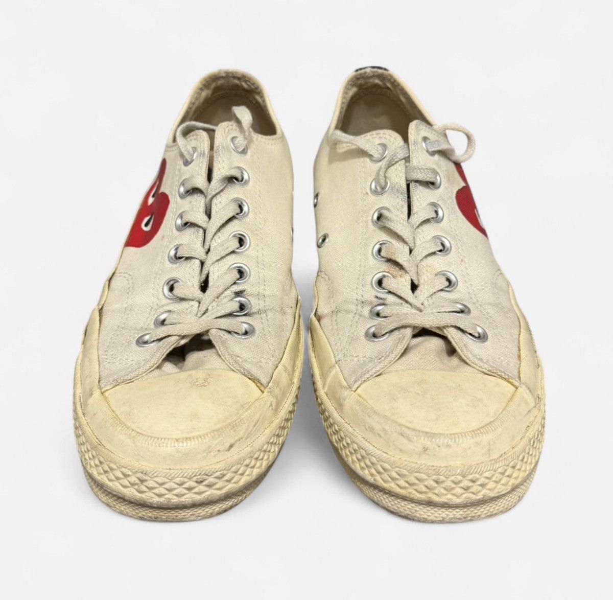 Comme des Garcons PLAY × Converse White and Red CDG PLAY Converse Size US 9 / EU 42 - 4 Thumbnail
