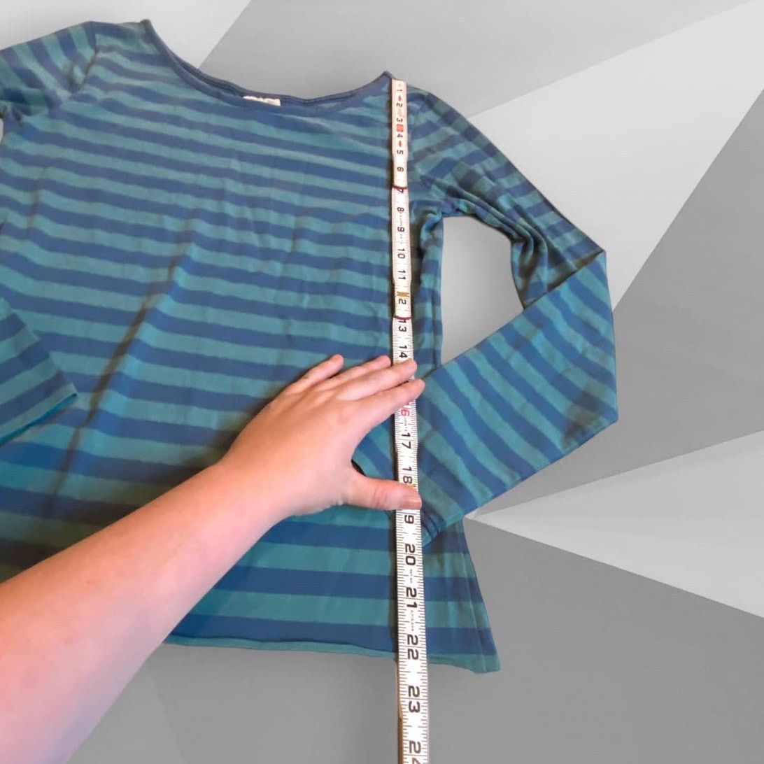 Jane's Addiction Matilda Jane Teal Blue Striped Long Sleeve T-Shirt Size M Size M / US 6-8 / IT 42-44 - 5 Thumbnail