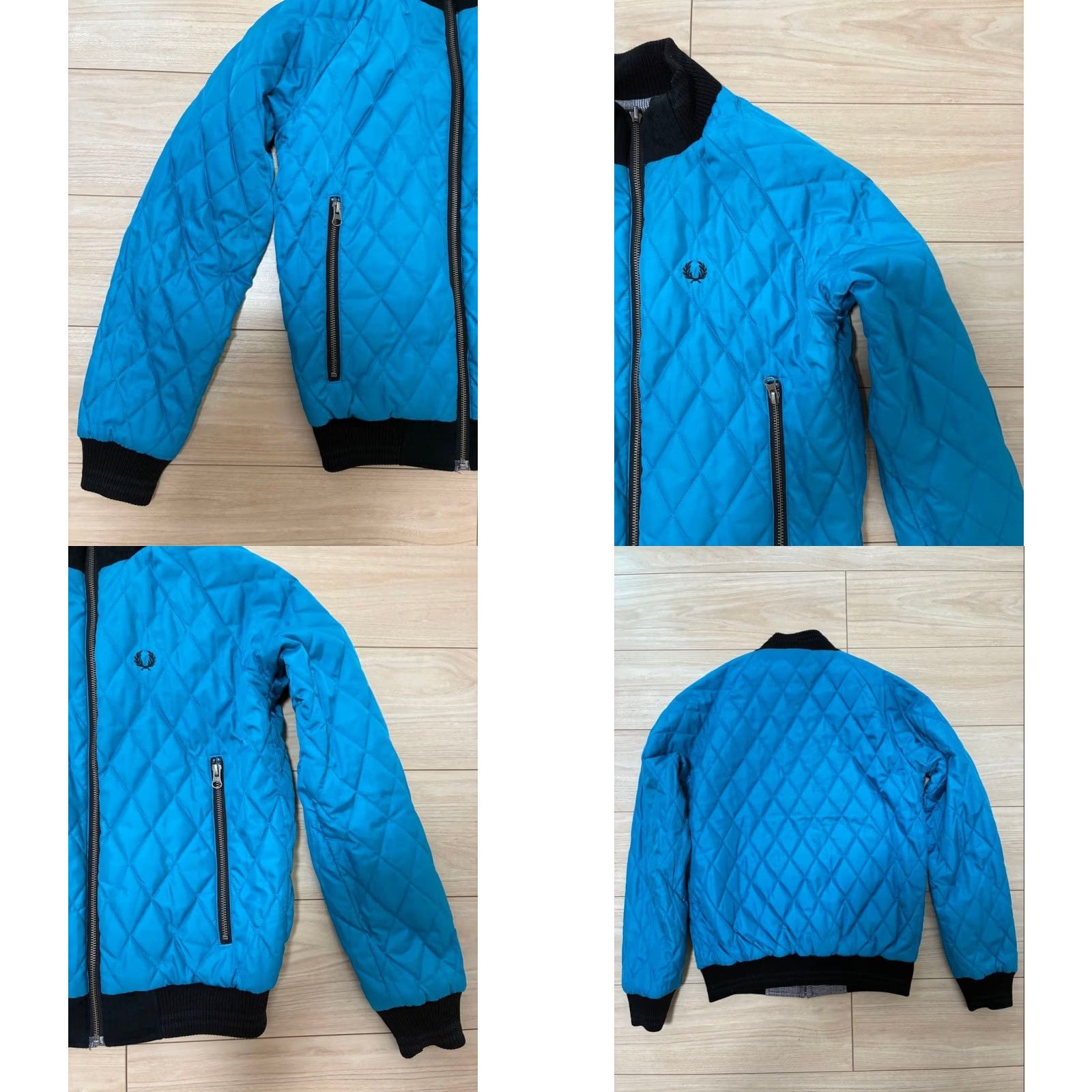 Fred Perry VINTAGE Fred Perry Reversible Quilted Zip Jacket Glen Check Blue Size S Logo from Japan Size US S / EU 44-46 / 1 - 8 Thumbnail