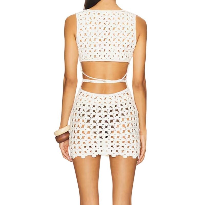 Superdown Fraya Mini Dress in Natural, Size L