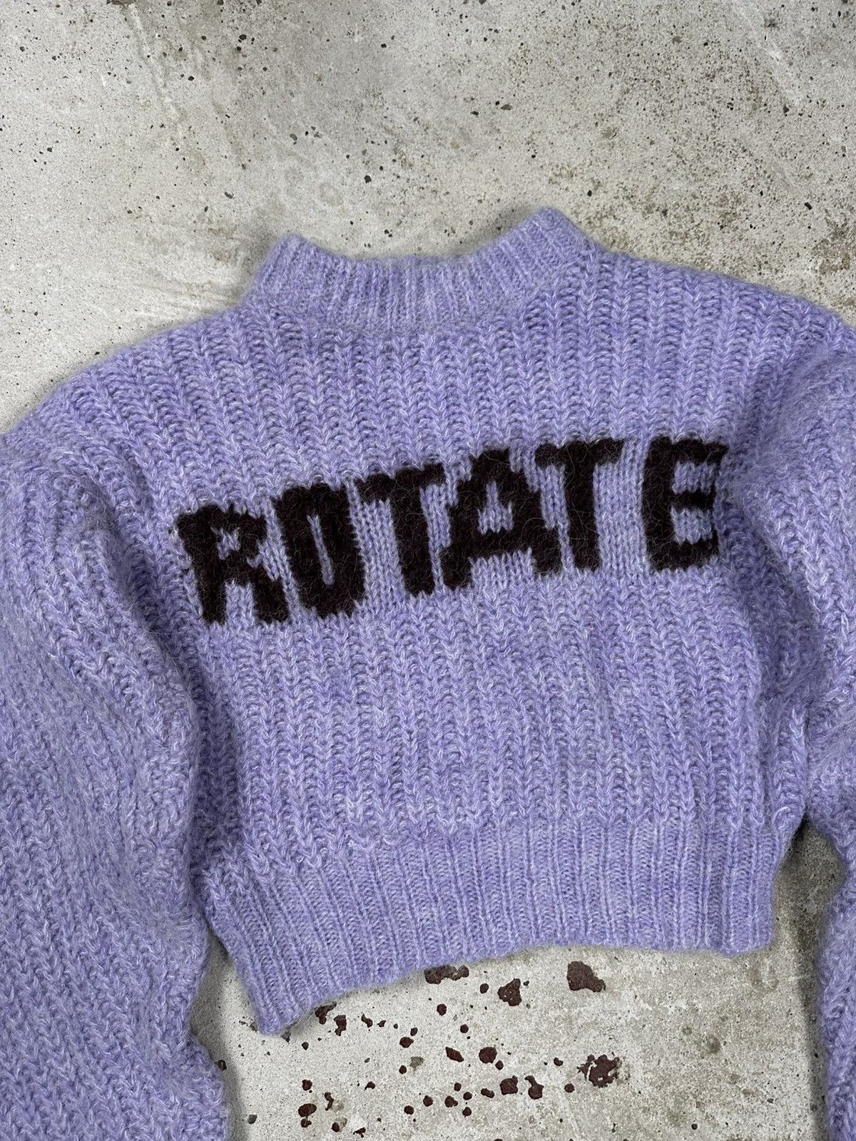 Designer × ROTATE Rotate Birger Christensen Knit Wool Big Logo Cropped Jumper Size S / US 4 / IT 40 - 6 Thumbnail