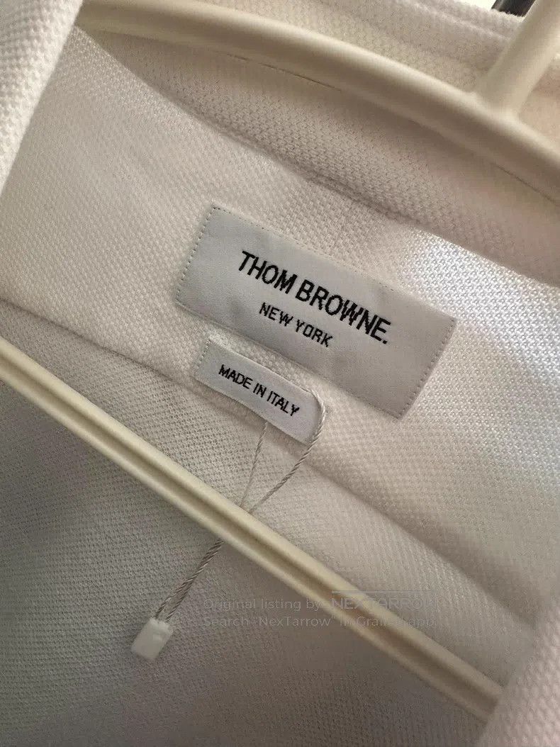 Thom Browne Thom Browne Classic Waffle Double Sleeve Logo Shirt Size US M / EU 48-50 / 2 - 3 Thumbnail
