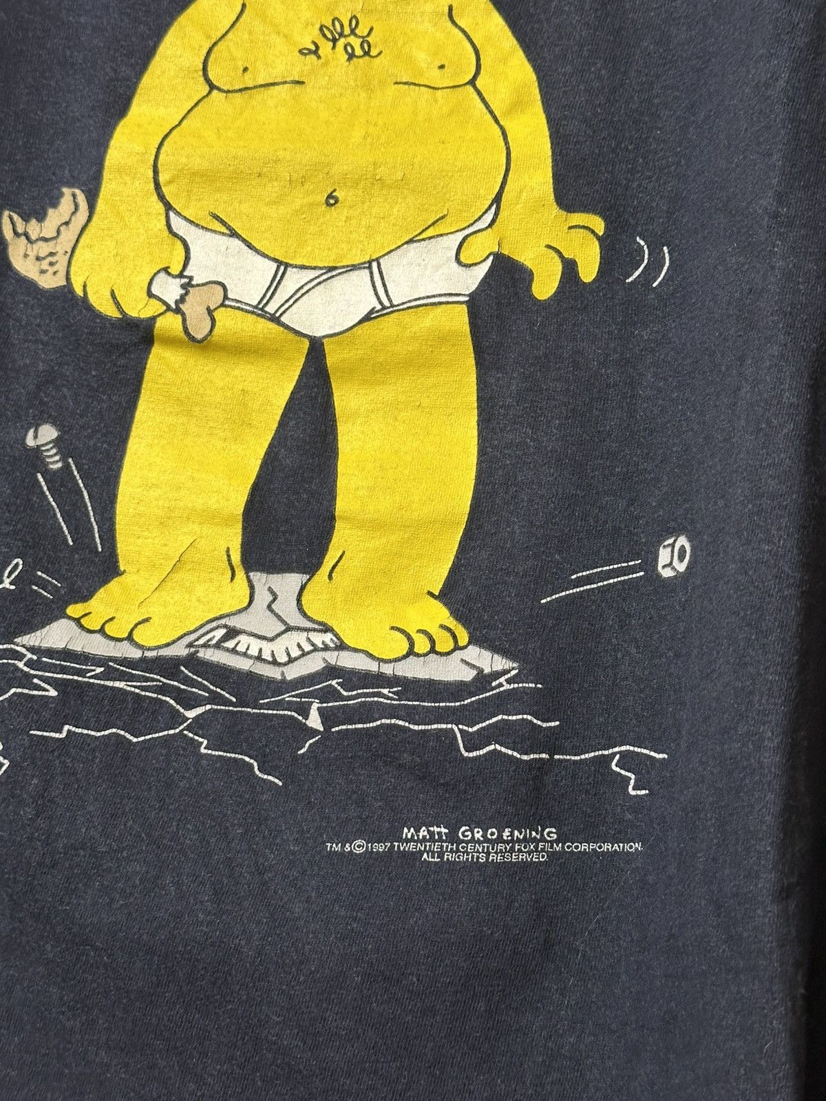 The Simpsons 🔥 1997 The Simpsons Homer Bart Cartoon USA Movie TV Shirt Size US XL / EU 56 / 4 - 4 Thumbnail