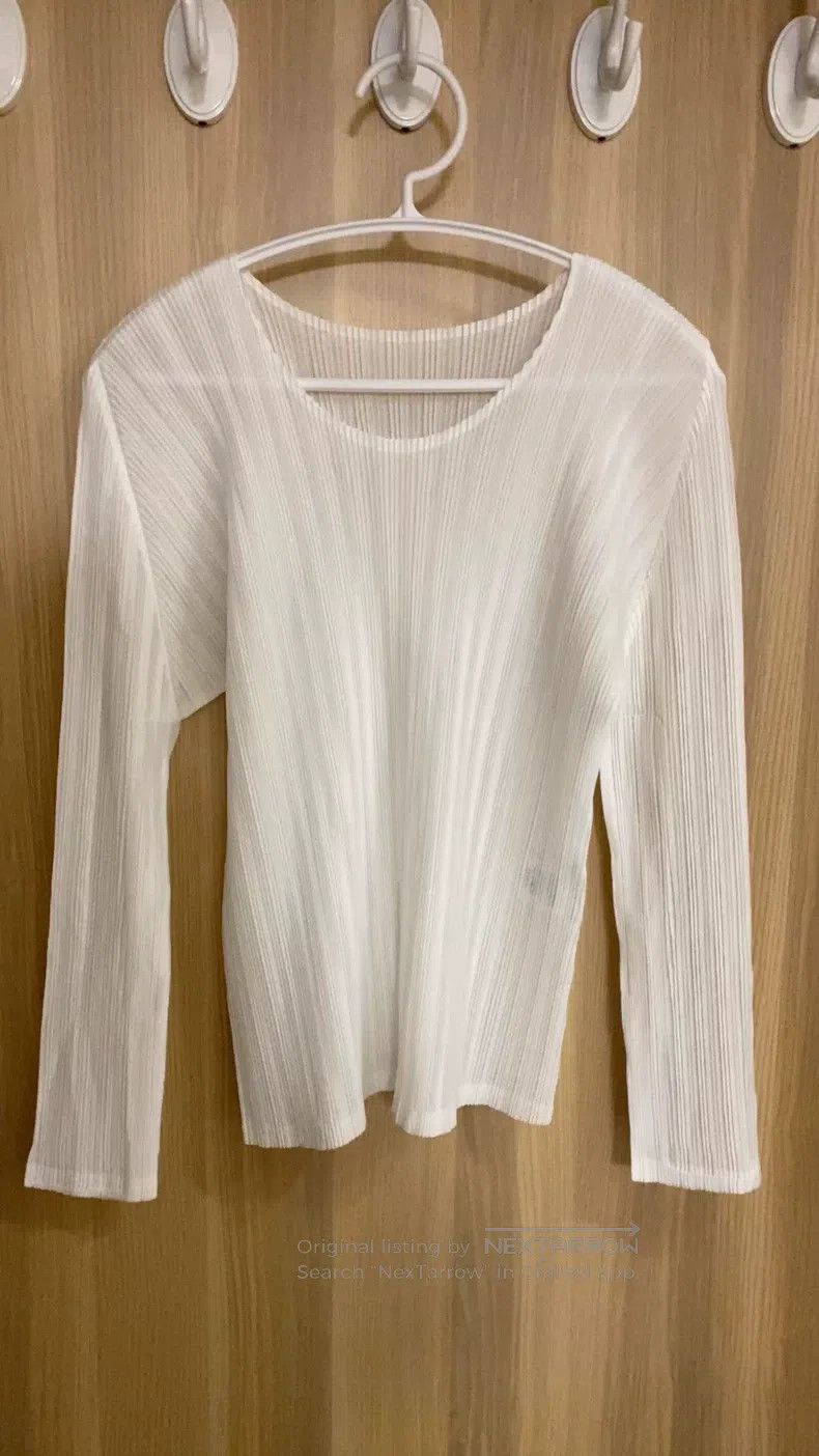 Issey Miyake Issey Miyake White Long Sleeve Top Size L / US 10 / IT 46 - 1 Thumbnail