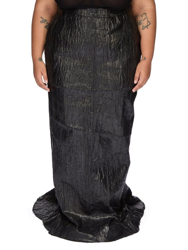 Rick Owens o1y0126 Denim Maxi Skirt in Black Size 26" / US 2 / IT 38 - 1 Thumbnail