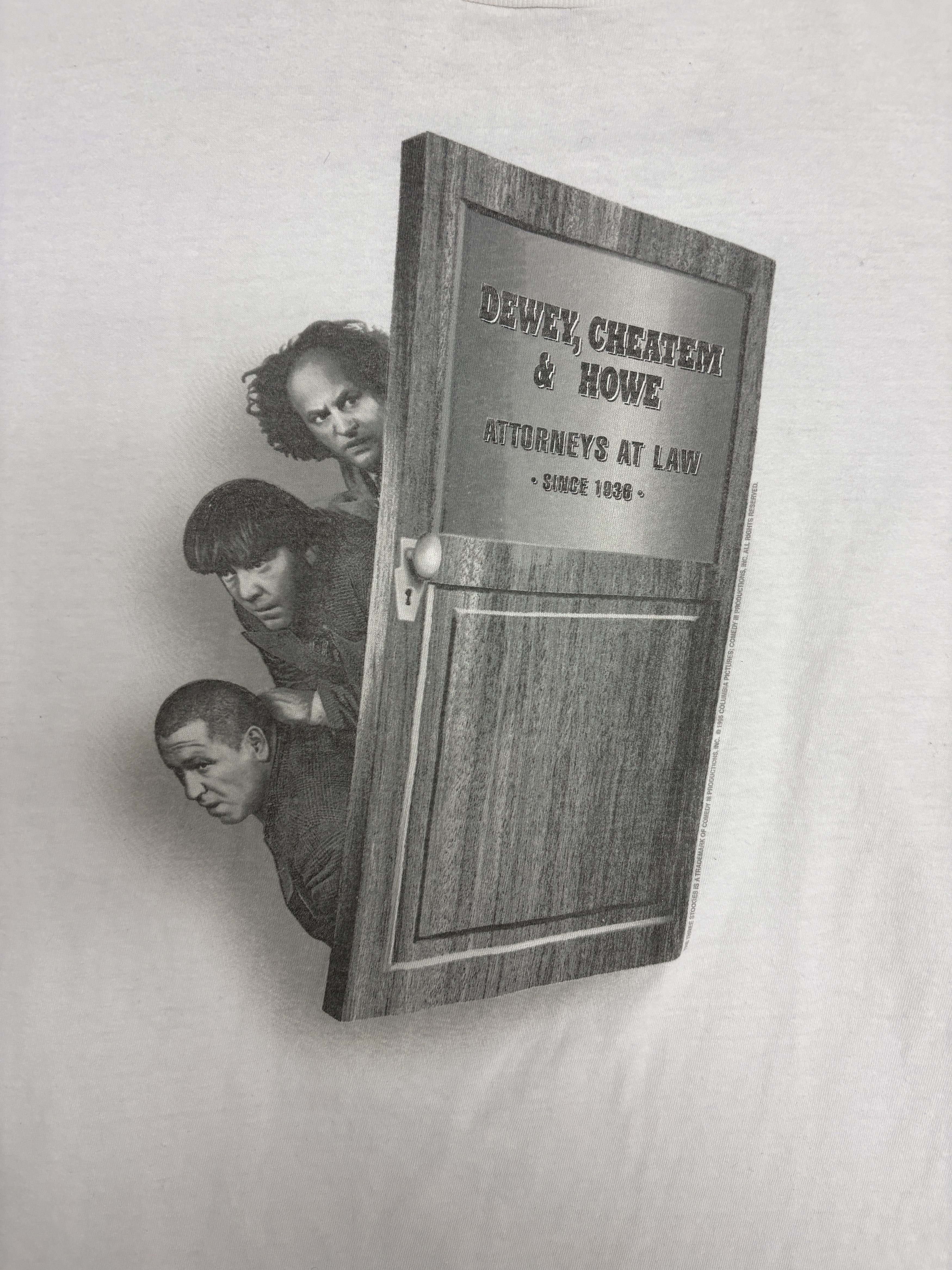 Vintage The Three Stooges Attorneys At Law Vintage White Tee Size US XL / EU 56 / 4 - 2 Thumbnail