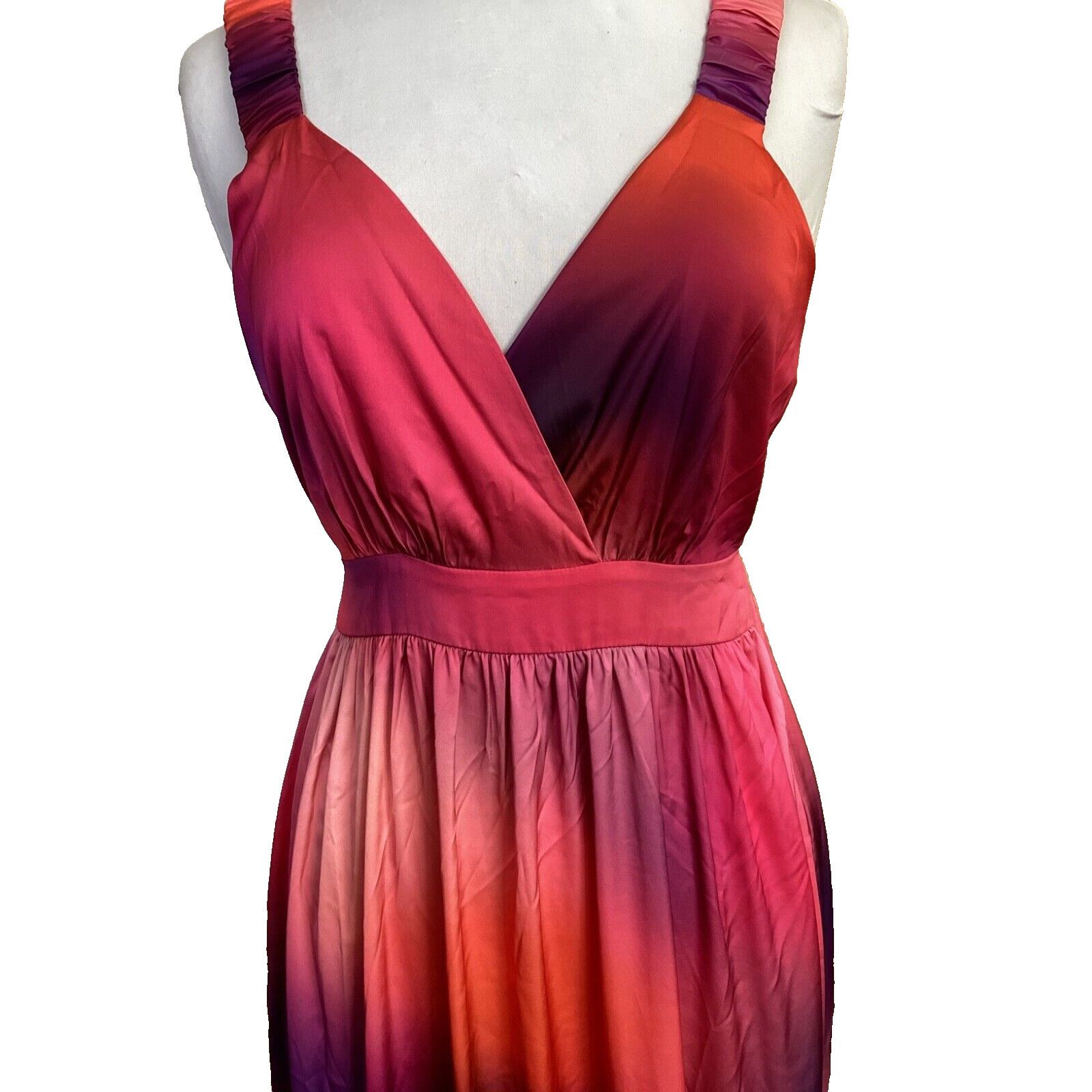 Other VENUS SATIN ORANGE PURPLE PINK OMBRE RUFFLE MAXI DRESS SZ 6 Size M / US 6-8 / IT 42-44 - 2 Thumbnail