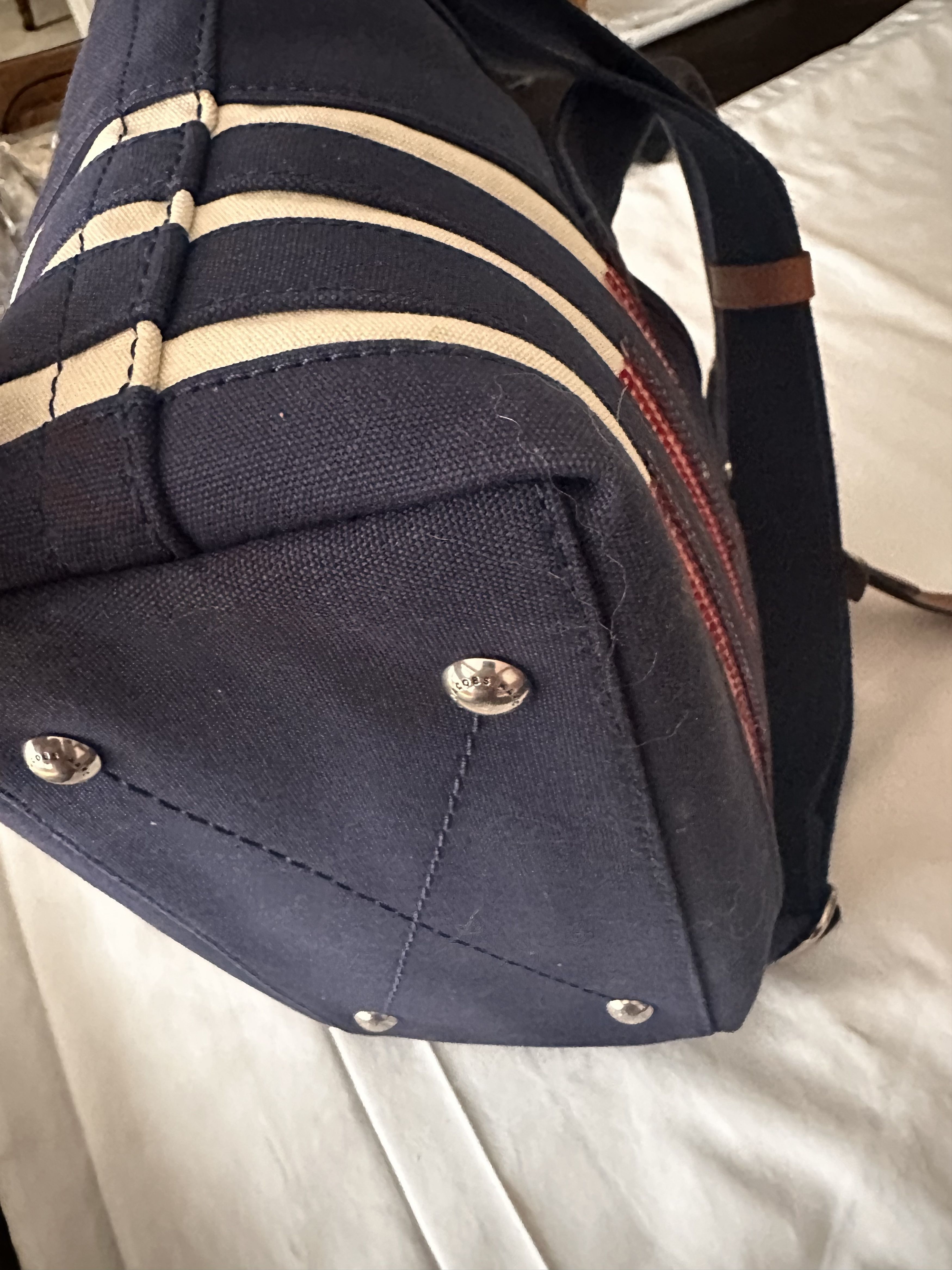 Marc Jacobs MARC JACOBS STRIPED PRUSSIAN BLUE SEQUINS CANVAS TOTE BAG Size ONE SIZE - 10 Thumbnail