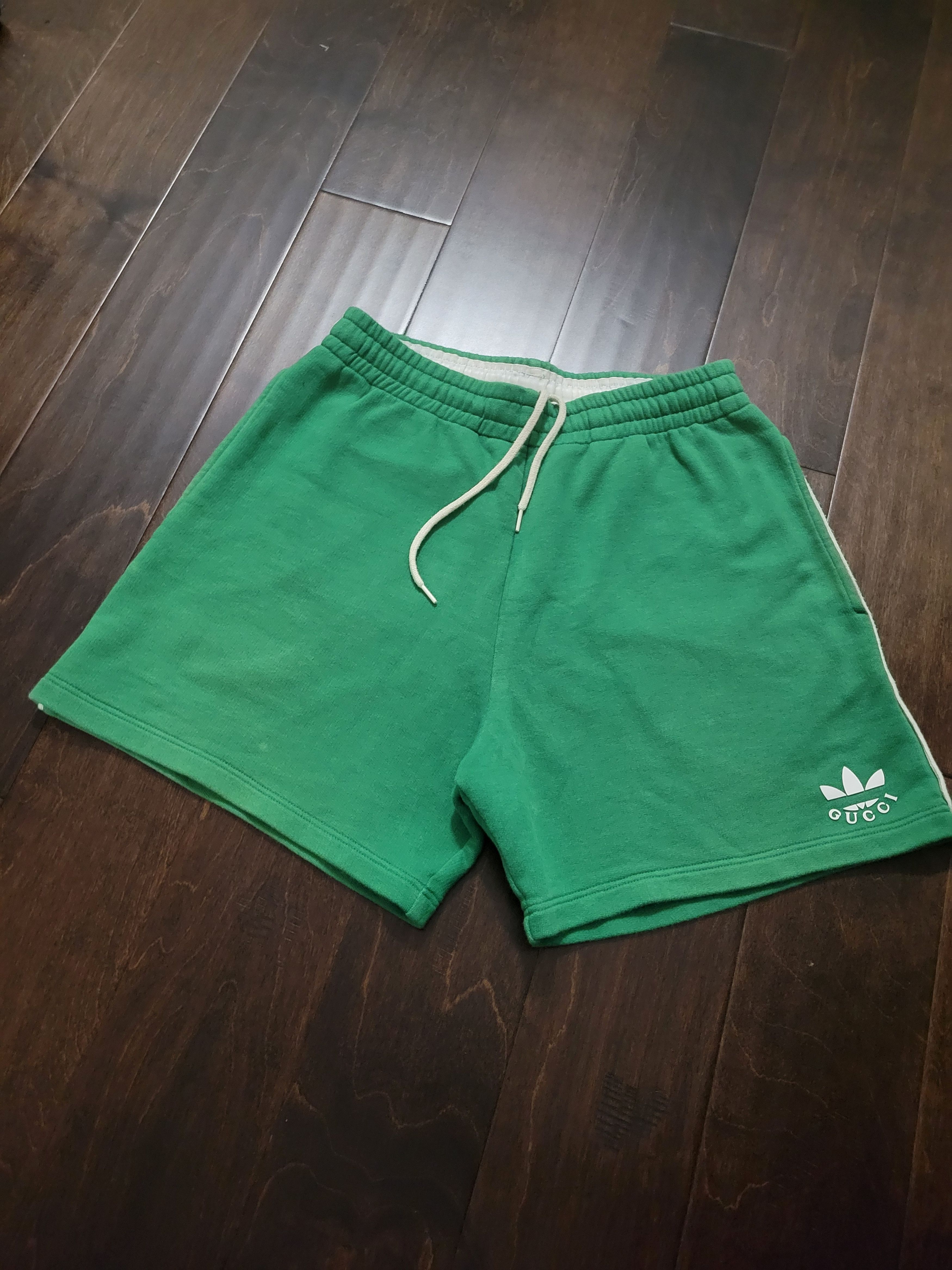 Adidas × Gucci Adidas x Gucci Green Cotton Jogger Shorts