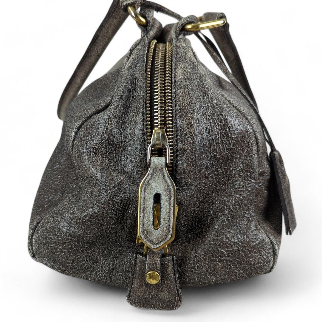 Prada Prada - Mini Padlock Gray Handbag Gold Hardware Size ONE SIZE - 5 Thumbnail