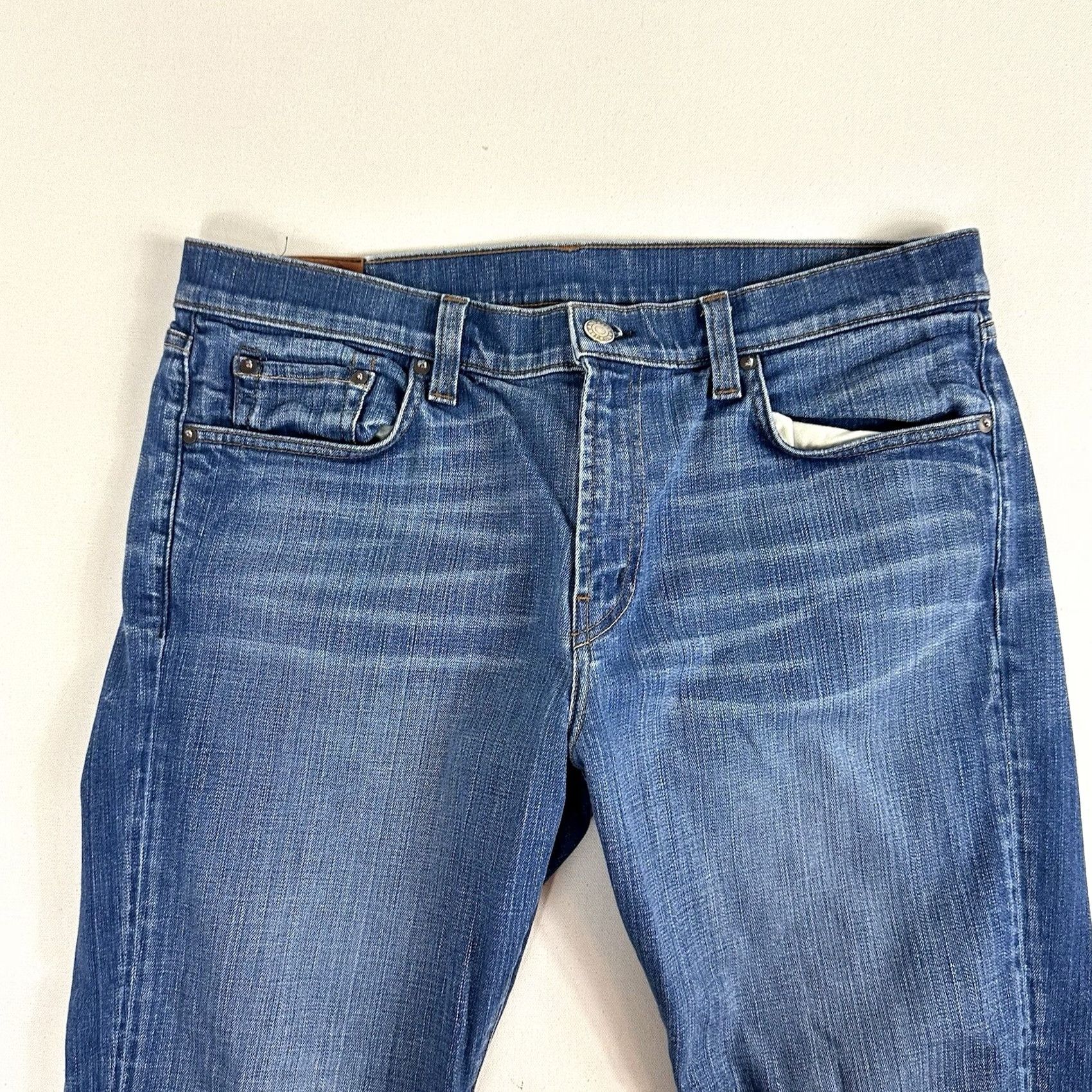 J Brand J Brand Kane Blue Slim Straight Jeans 38x28 Mens Cotton Stretch Zip Waist 38 Inseam 28 Medium Brushed 100% Cotton Jeans Straight Fit Vintage No Size US 38 / EU 54 - 3 Thumbnail