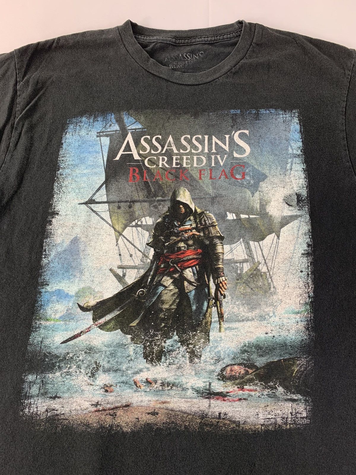 The Game Assasin Creed IV Black Flag Action Fantasy Game Big Logo Tee Size US L / EU 52-54 / 3 - 4 Thumbnail