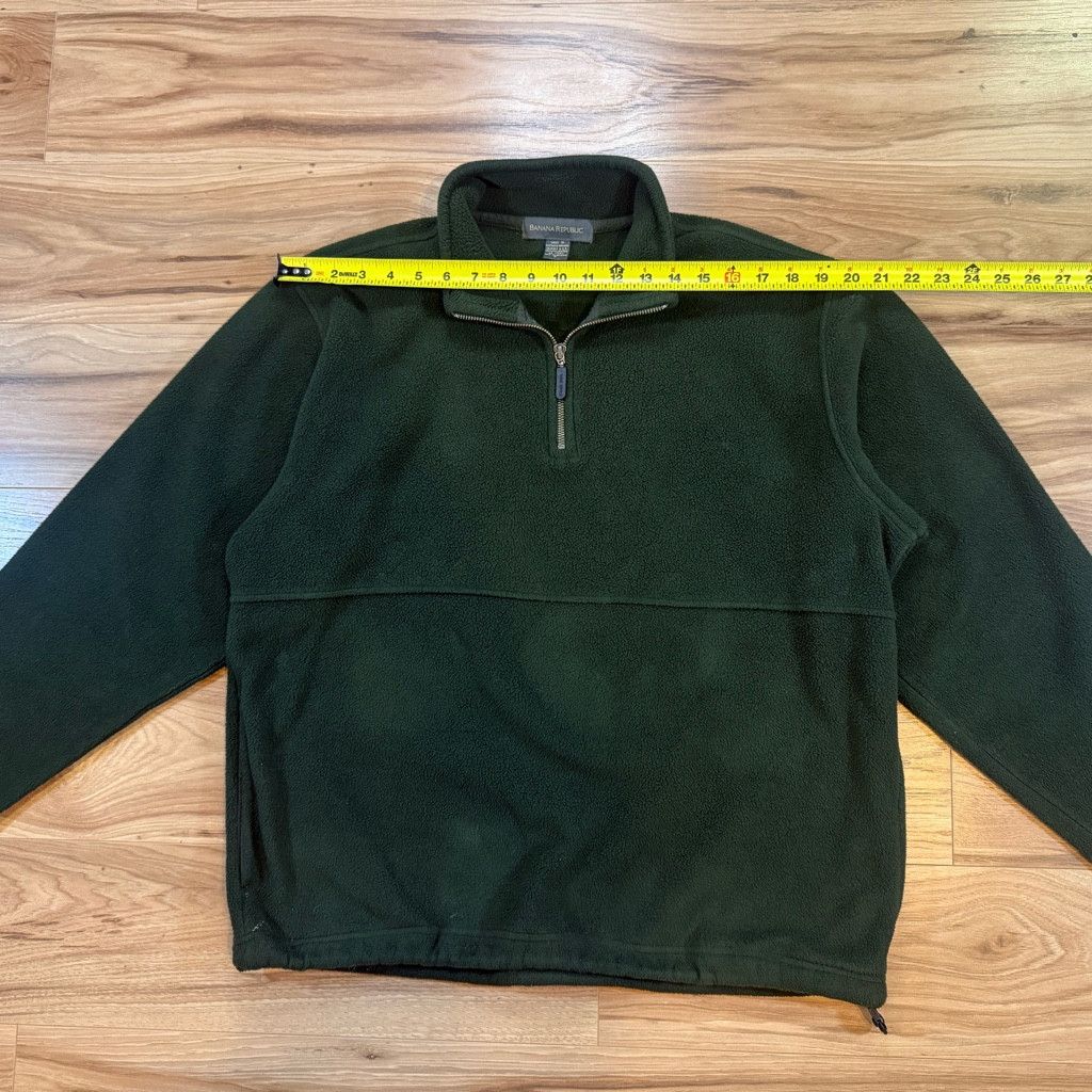 Banana Republic Banana Republic Green Fleece Quarter Zip Men’s L Vintage Size US L / EU 52-54 / 3 - 3 Thumbnail