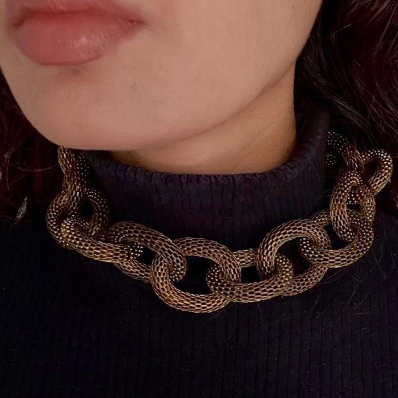 Vintage Vintage Brass Gold Mesh Link Necklace Size ONE SIZE - 2 Thumbnail