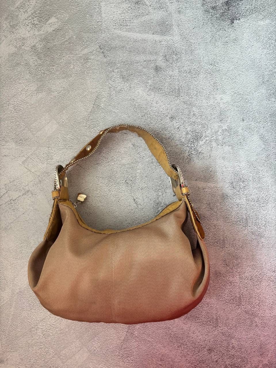 Japanese Style Vintage Distressed Sling Bag in Beige, Men's