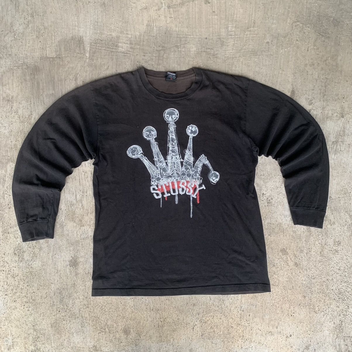 Stussy × Vintage Stussy early 00’s longshirt skullcrown front print Size US L / EU 52-54 / 3 - 2 Thumbnail