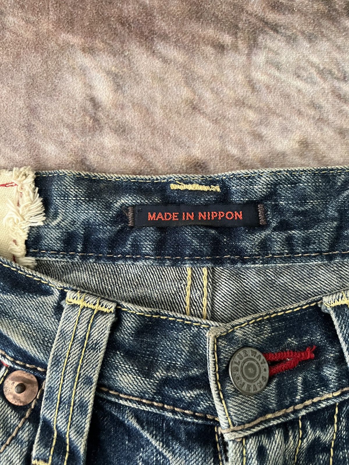 If Six Was Nine × Japanese Brand × Vintage Flare Crazy Striking Blueway Denim Size US 32 / EU 48 - 6 Thumbnail
