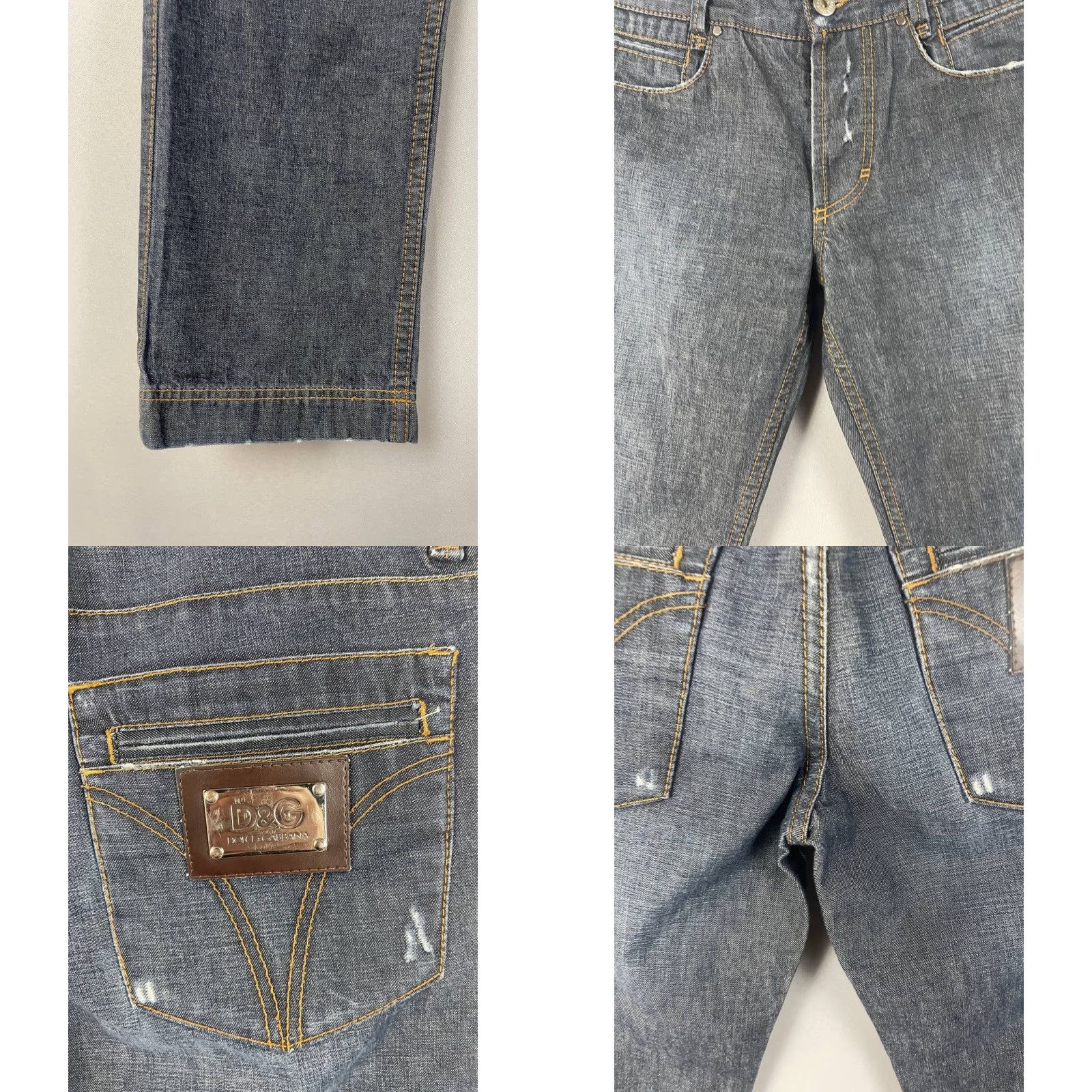 Dolce & Gabbana Dolce&Gabbana Mens Denim Jeans Size M Blue Denim Cotton Straight Leg Jeans Regular Rise 5-Pocket Size US 31 - 9 Thumbnail