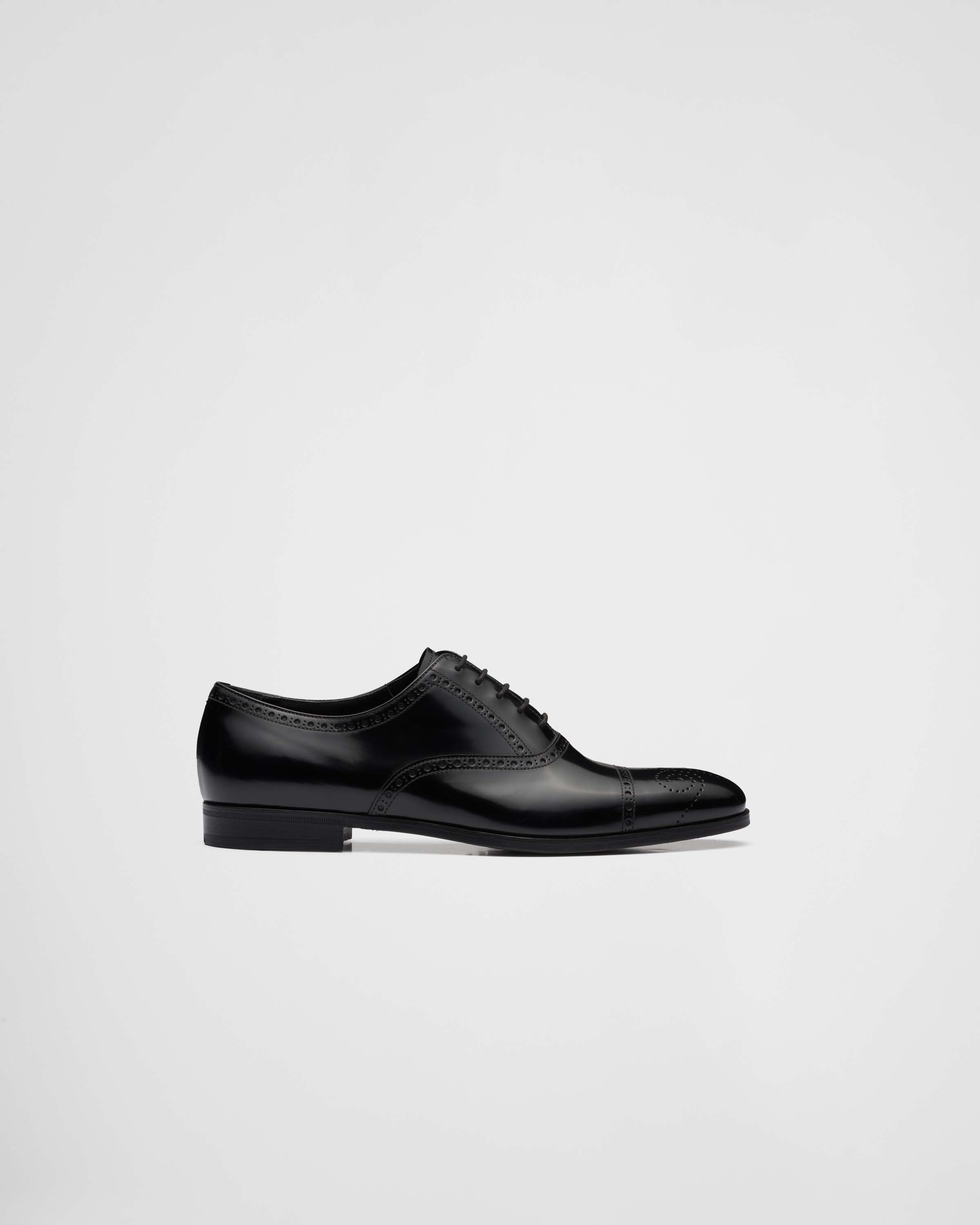 Prada o1mt1gz0225 Brushed Oxford Brogue Shoes in Black Size US 6 / EU 39 - 2 Thumbnail