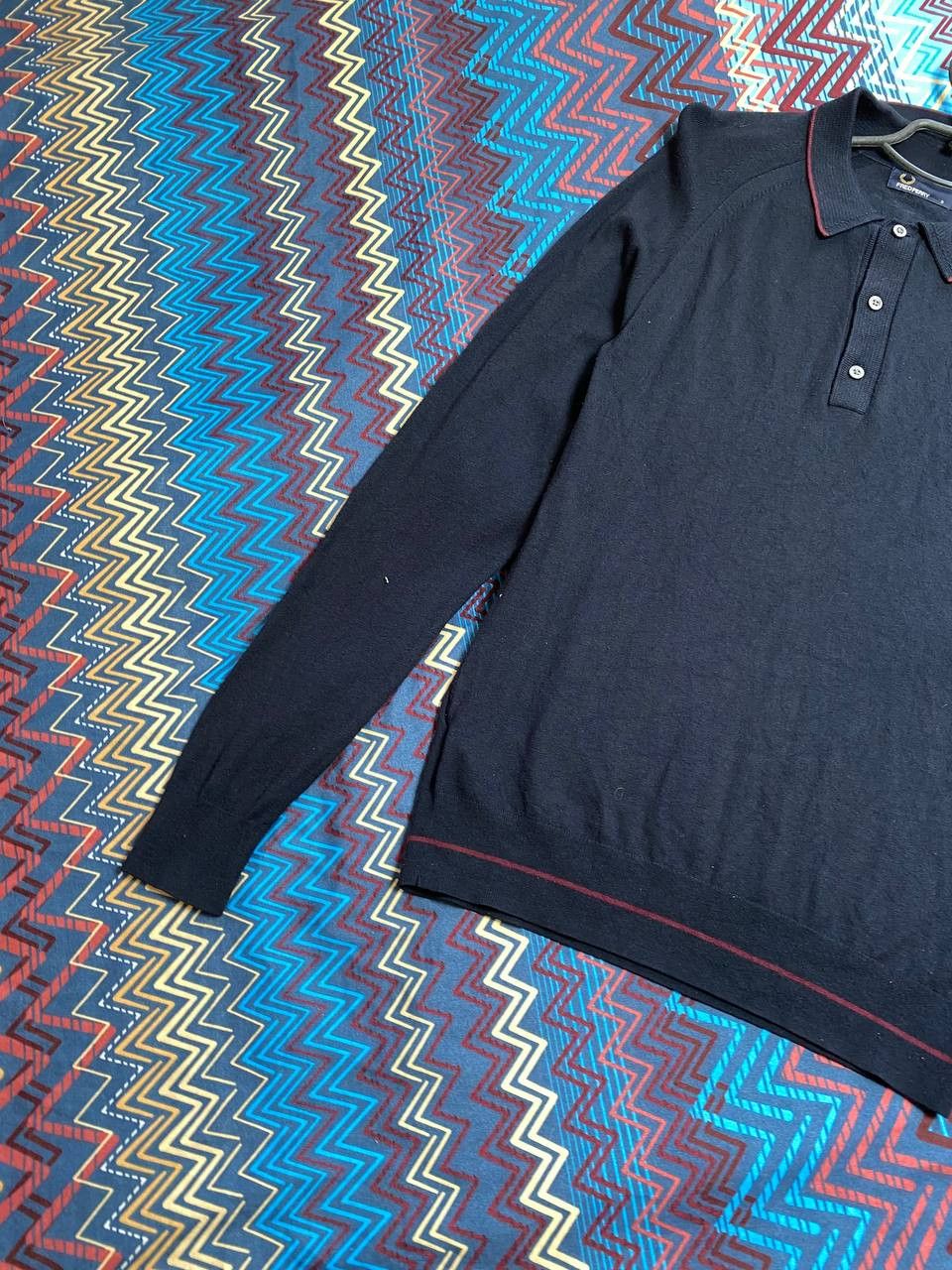 Fred Perry Mens Fred Perry Polo Longsleeve Navy Size US S / EU 44-46 / 1 - 11 Thumbnail