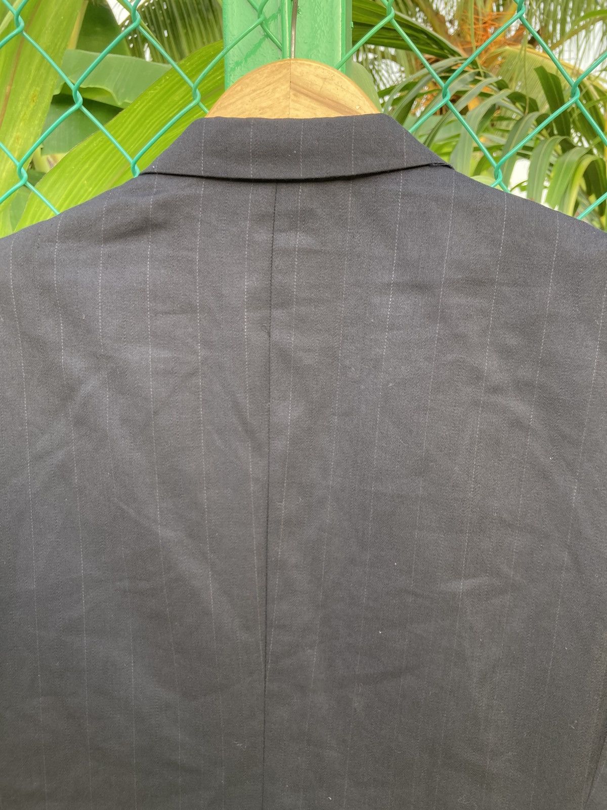 Takeo Kikuchi Takeo Kikuchi Black Double Breasted Pinstripe Blazer Size 44R - 13 Thumbnail