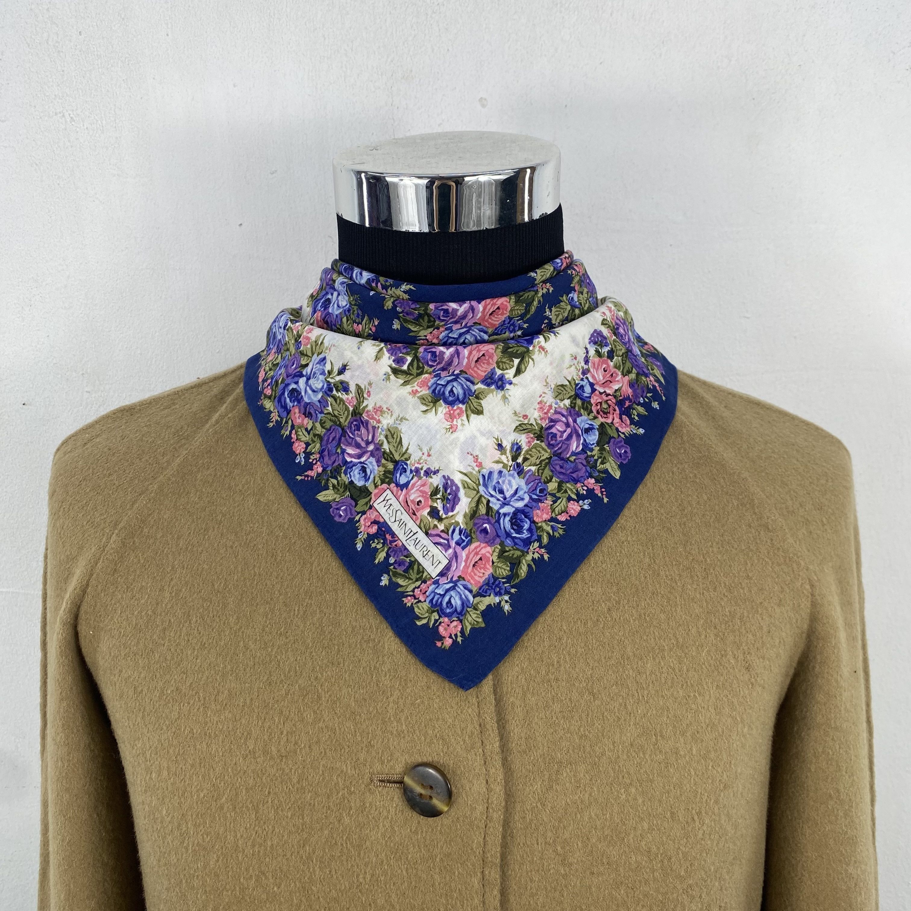 Vintage Vintage Yves Saint Laurent Royal Rose Cotton Handkerchief Size ONE SIZE - 2 Thumbnail