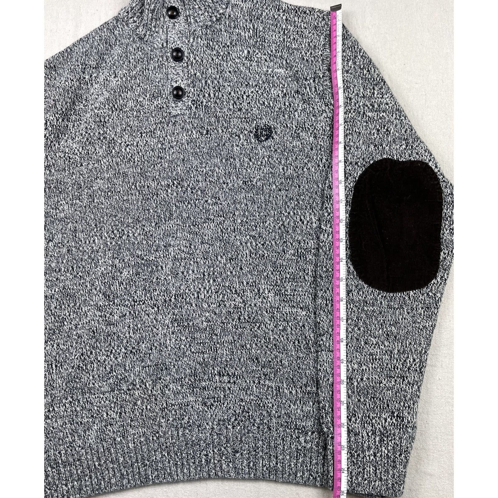 Chaps Chaps Men’s Knit Sweater Sz L Corduroy 1/4 Button Elbow Patches Crest Logo Y2K Size US L / EU 52-54 / 3 - 5 Thumbnail