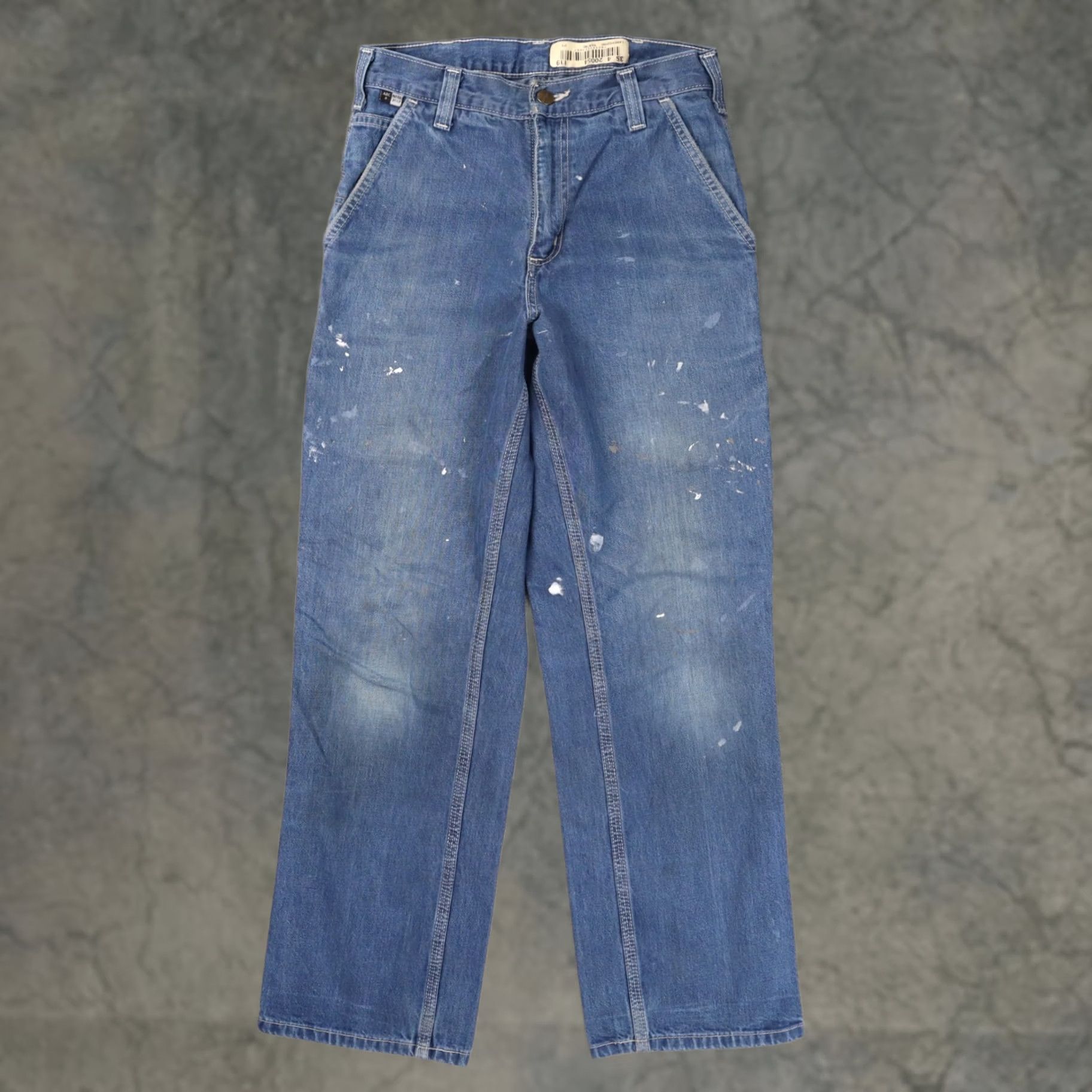 Carhartt VINTAGE Carhartt Jeans Blue Medium Wash Straight Leg Baggy Skater Carpenter Mens Size US 27 - 1 Thumbnail