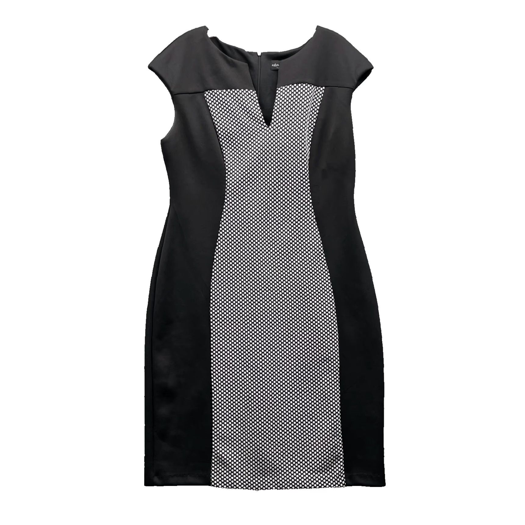 Vintage Connected Dress Women 12 Black Sleeveless V-Neck Knee Length Cocktail Party 90s Office Vintage No Size 34" / US 12 / IT 48 - 2 Thumbnail