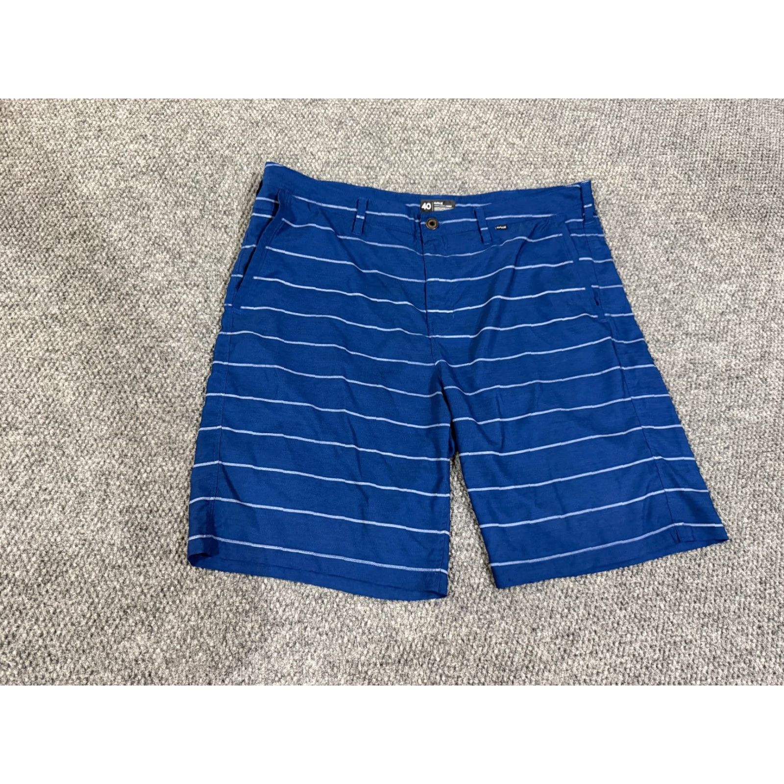 Hurley Hurley Shorts Mens 40 Blue Striped Dri-Fit Performance Golf Casual Elastic Waist Pockets Athletic Sports Regular Men's Size US 40 / EU 56 - 2 Thumbnail