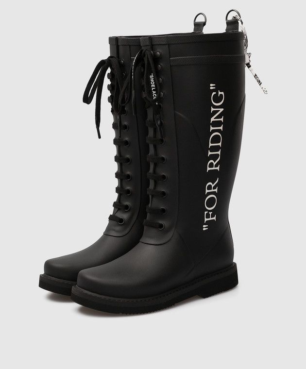 Off-White o1y1225 Rubber Boots in Black Size US 6 / IT 36 - 3 Thumbnail