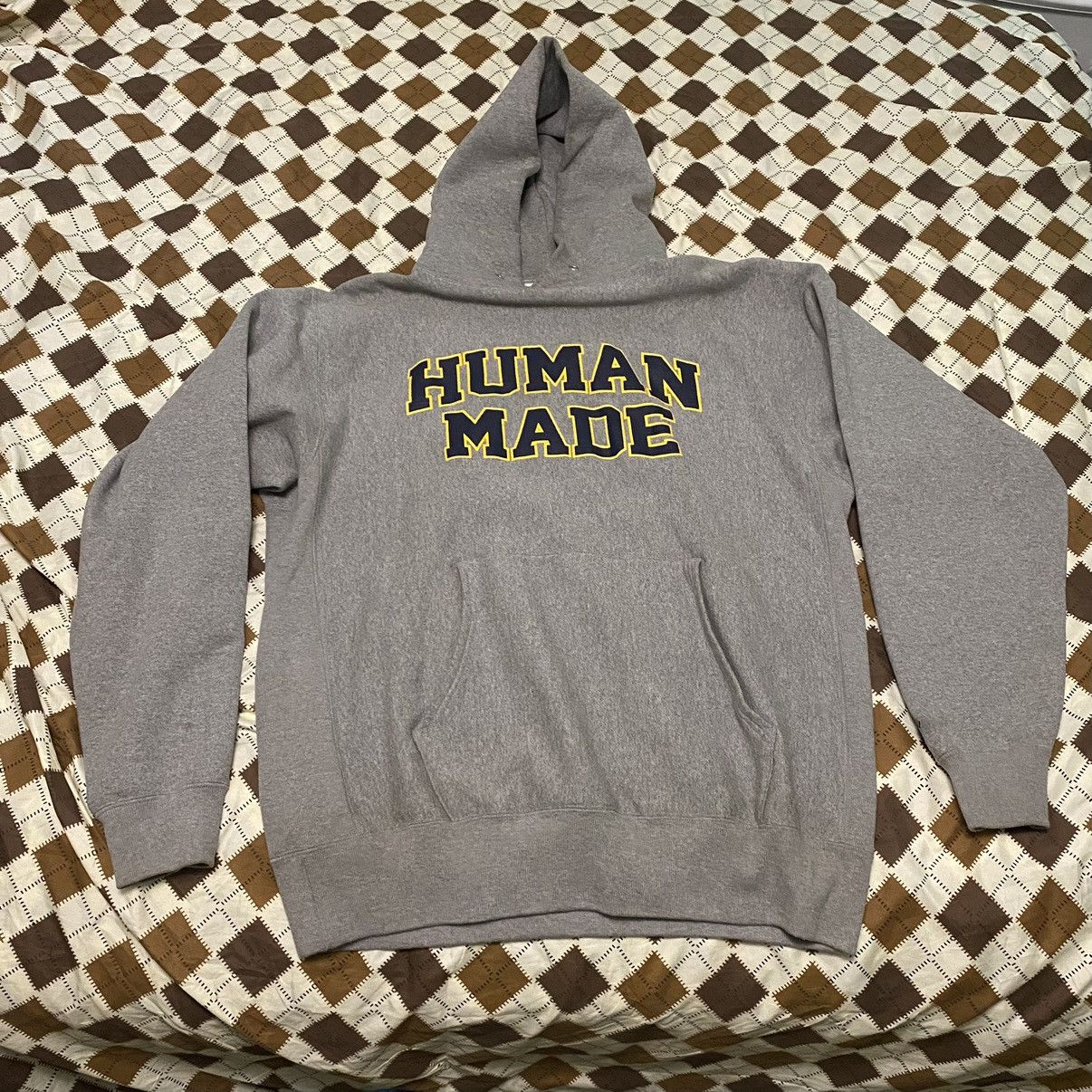 image of Human Made Collegiate Hoodie in Grey, Men's (Size 2XL)
