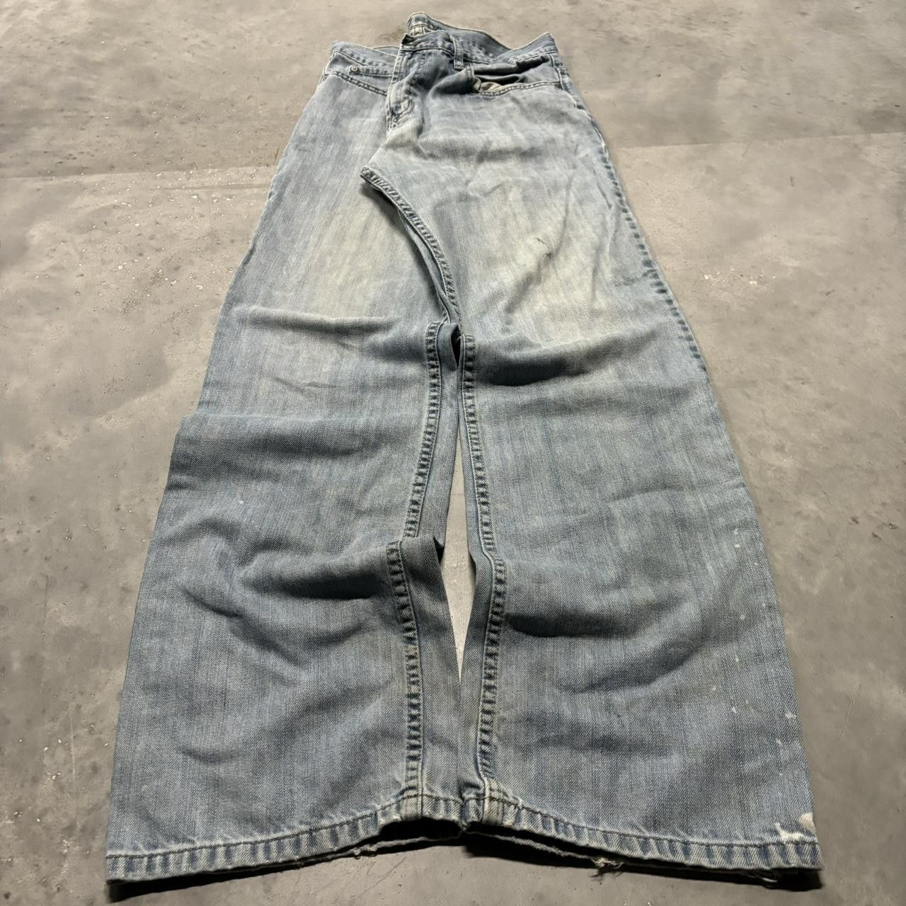 Japanese Brand × Vintage Crazy Vintage Y2K/2000s Baggy Light Wash Skater Denim Jeans! Size US 34 / EU 50 - 3 Thumbnail