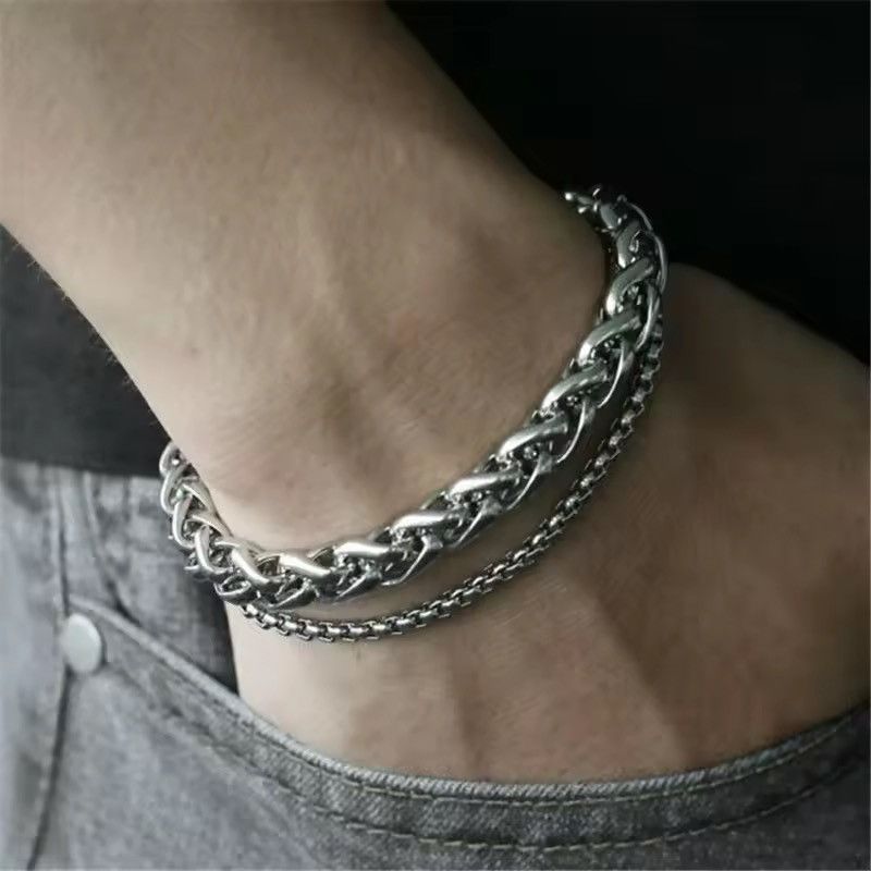 Japanese Brand 20 cm Double Layer Chain Bracelet Size ONE SIZE - 1 Thumbnail