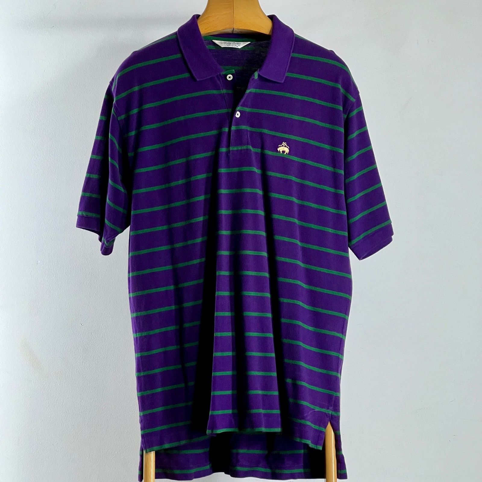 Brooks Brothers Brooks Brothers Men’s Polo Shirt Purple Green Cotton Size L Size US L / EU 52-54 / 3 - 5 Thumbnail