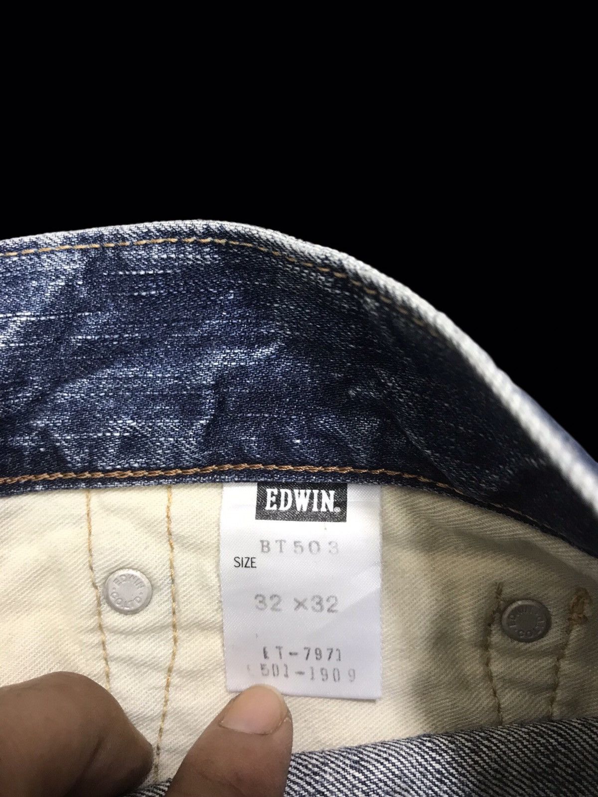 Edwin 💥DENIM ART💥ARCHIVAL EDWIN 503 SICK FADES DENIM F308 Size US 34 / EU 50 - 18 Thumbnail