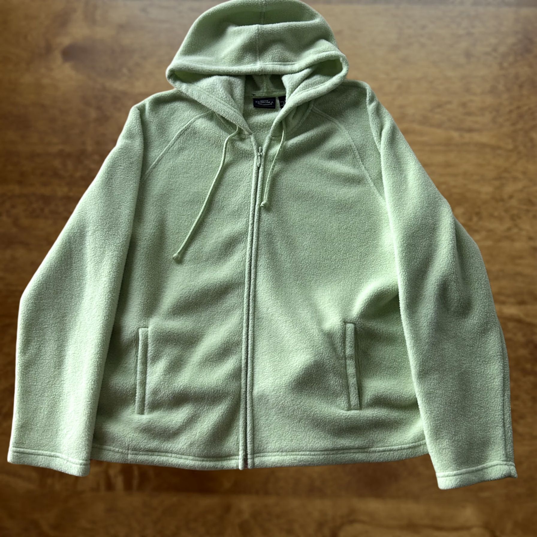 Vintage Y2K Sonoma Fleece Jacket Womens XL Green Hooded Full Zip Pockets Casual Size XL / US 12-14 / IT 48-50 - 1 Thumbnail