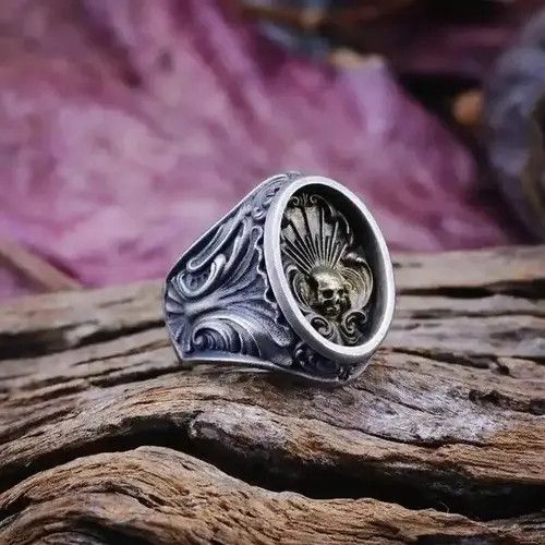 Jewelry × Ring Of Fire Skull Style Adjustable Ring Size ONE SIZE - 3 Thumbnail
