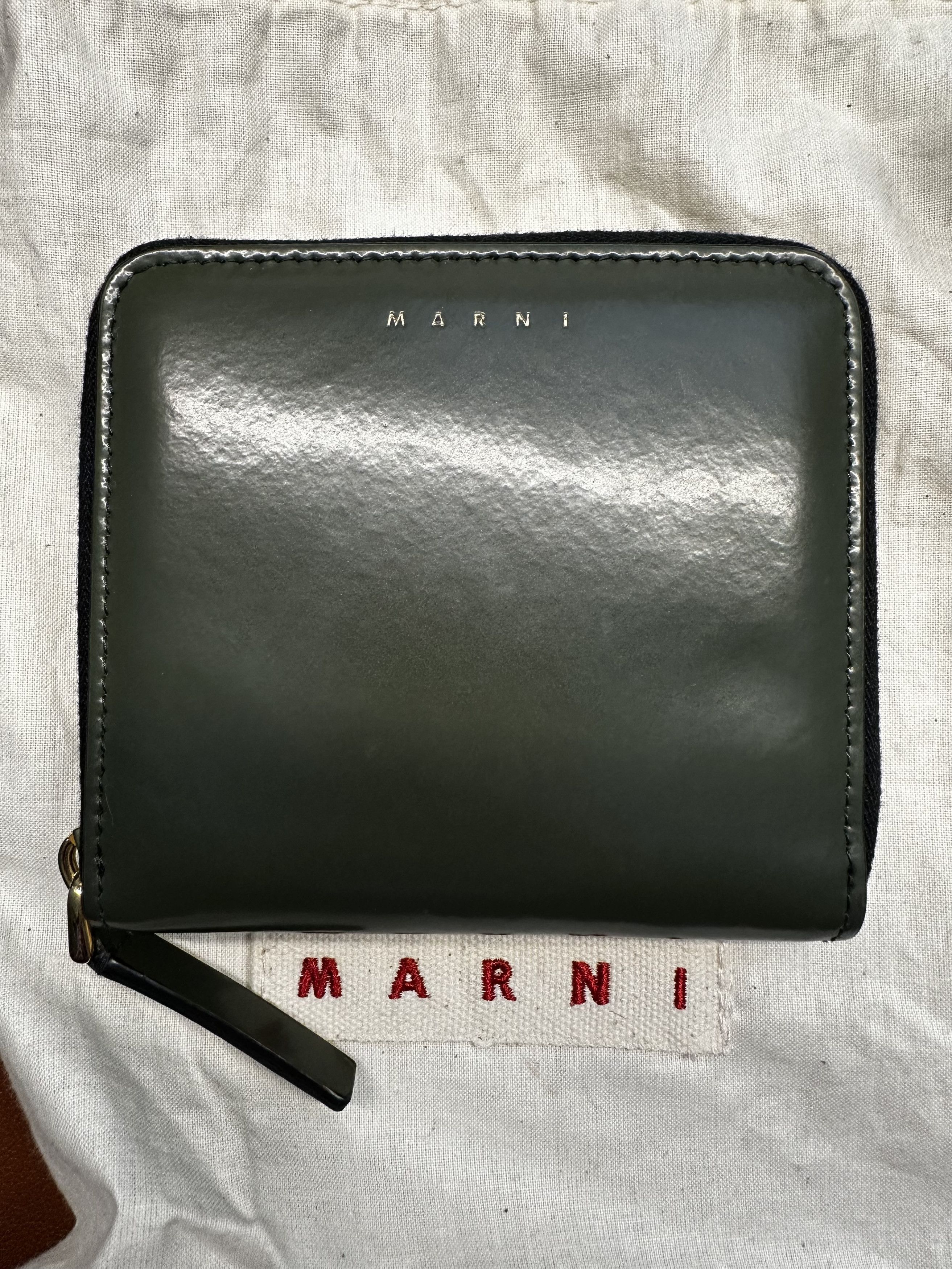 Marni Marni Olive Leather Zip Wallet Size ONE SIZE - 1 Thumbnail