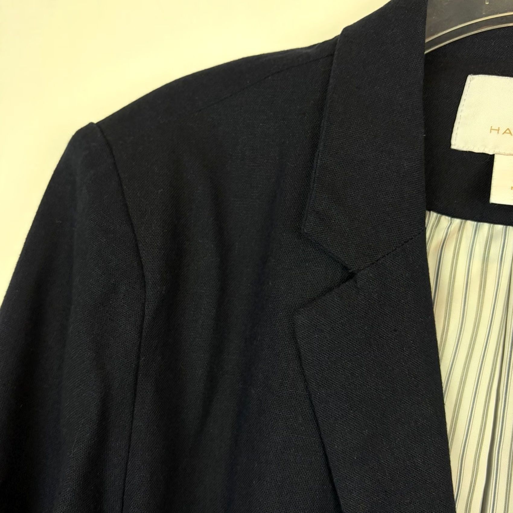 Halston H Halston Blazer Womens Large Navy Blue Linen Blend Lagenlook Minimalist Size L / US 10 / IT 46 - 4 Thumbnail