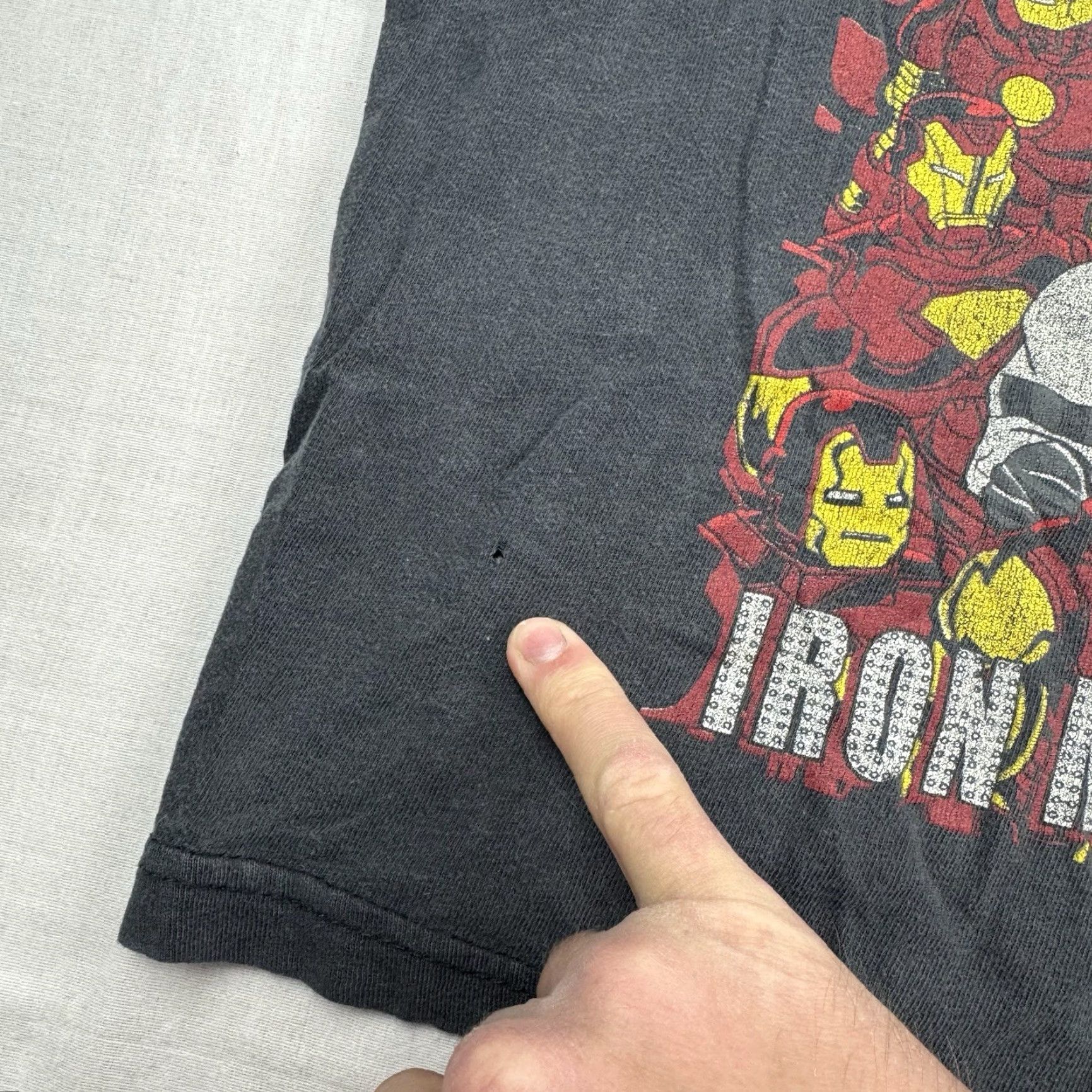 Vintage VINTAGE Marvel T-Shirt Adult XL Black Graphic Print Hipster Punk Y2K Ironman Big Graphic Faded Crew Neck Short Sleeve Comics Movie Men Mens Size US XL / EU 56 / 4 - 5 Thumbnail