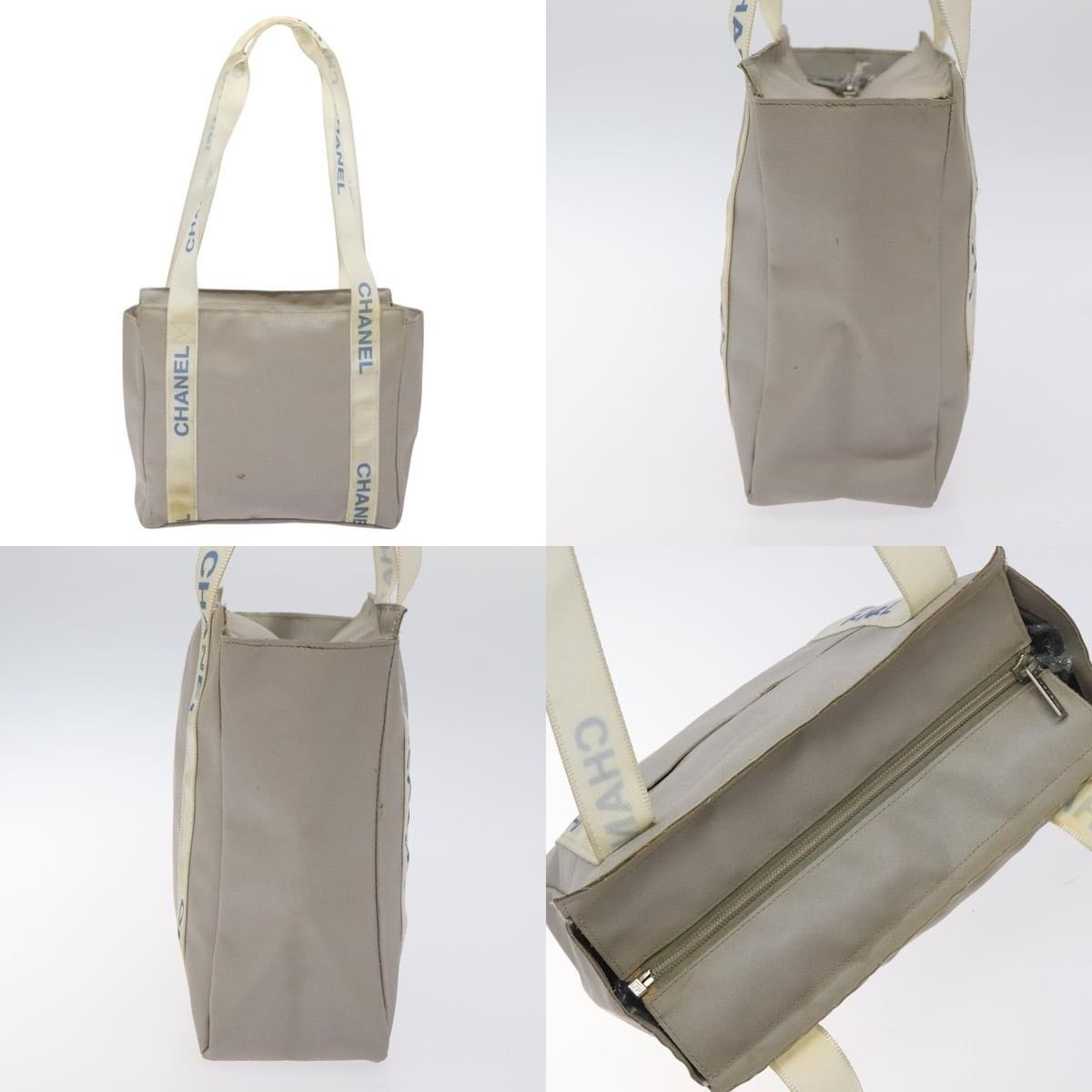Chanel Chanel Tote Bag Pvc Canvas Greige Silver CC Size ONE SIZE - 3 Thumbnail