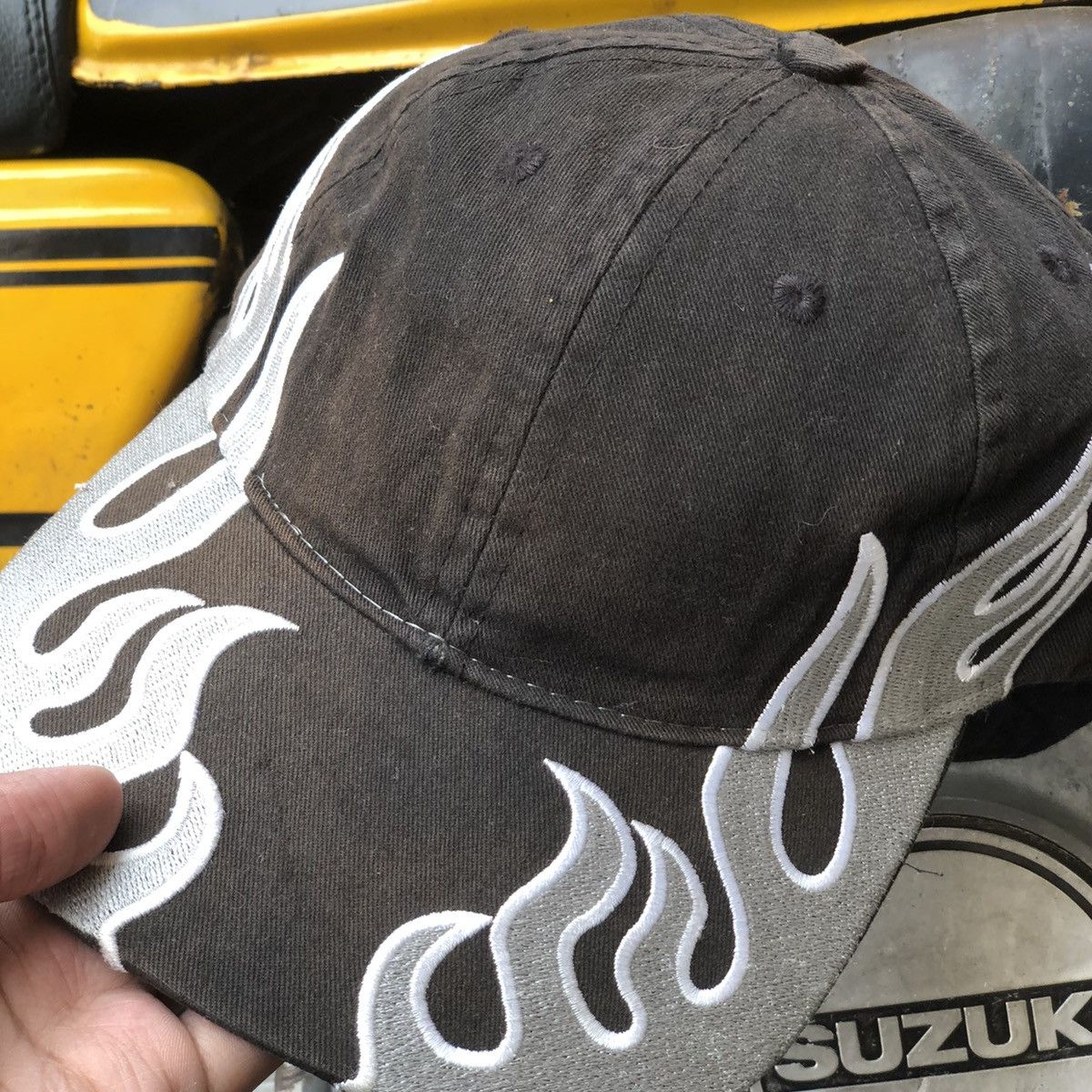 Vintage 🚫 SOLD 🚫 Vintage Flame Hat Embroidery Sunfaded Hat Size ONE SIZE - 3 Thumbnail